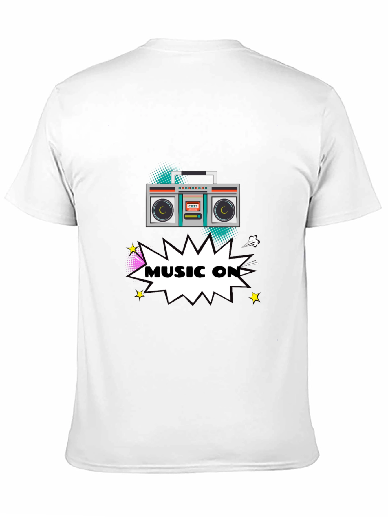 Retro Boombox Music On Graphic T-Shirt