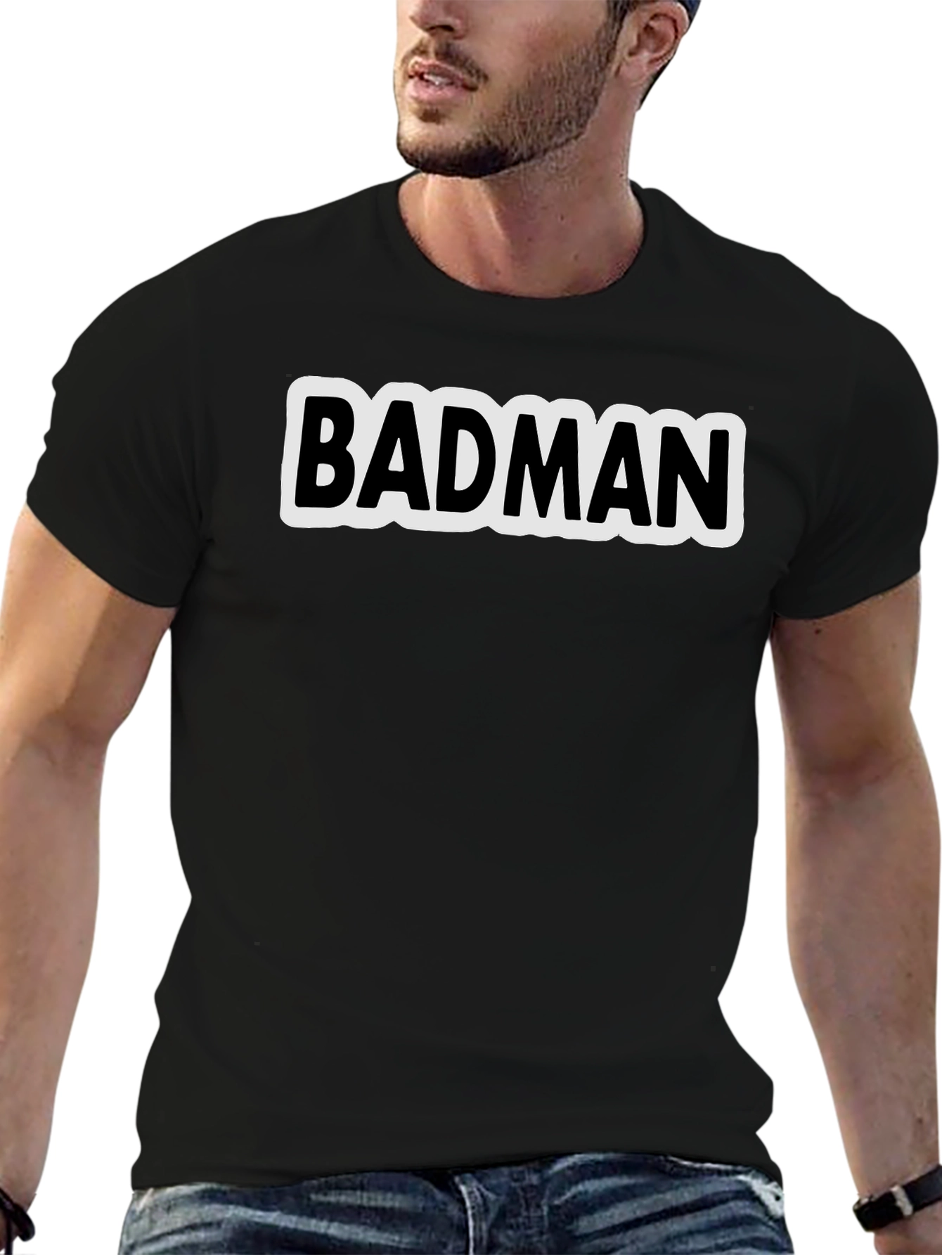 Badman Black Cotton Graphic Tee - Urban Style