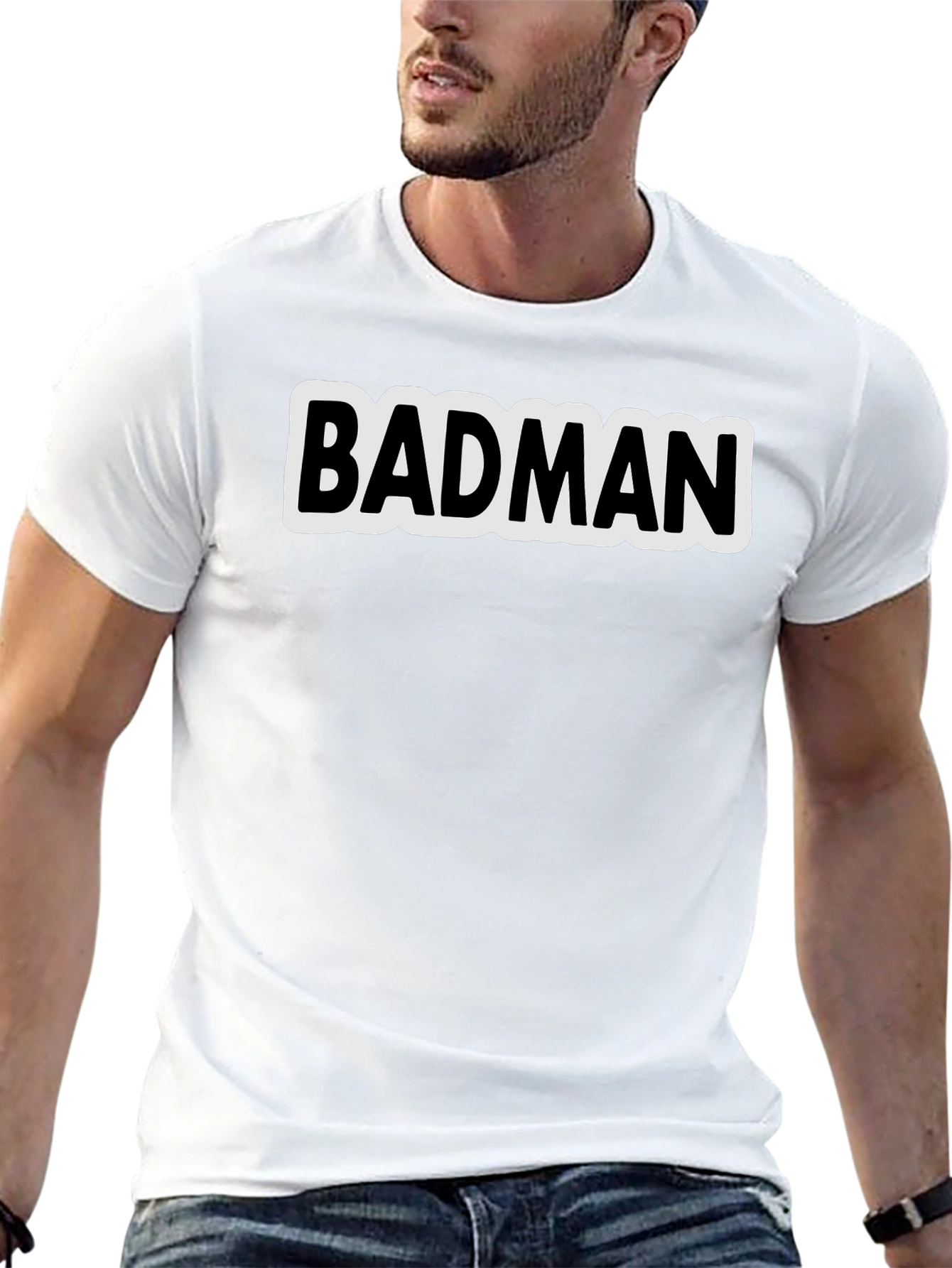 Badman Black Cotton Graphic Tee - Urban Style