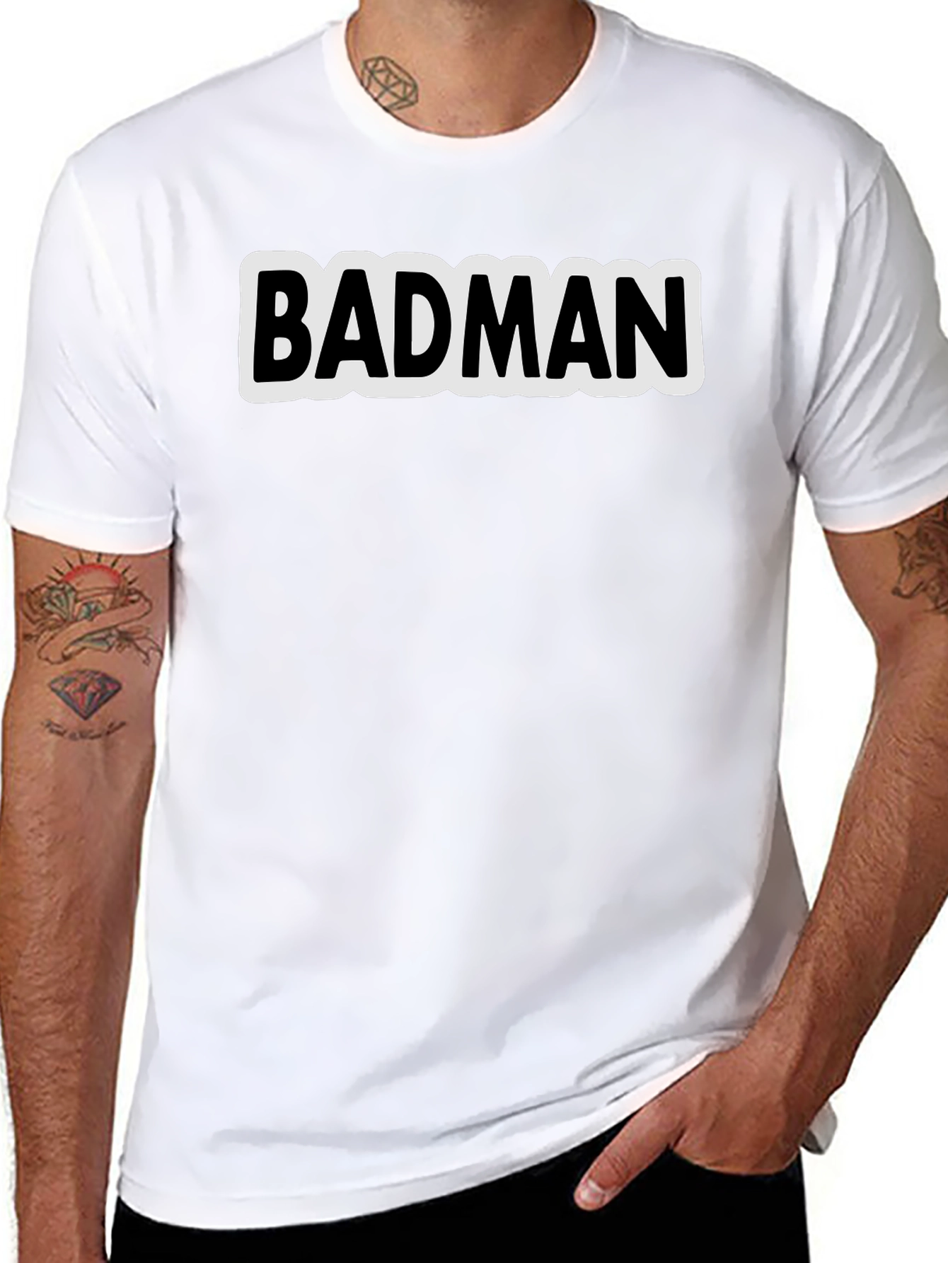 Badman Black Cotton Graphic Tee - Urban Style