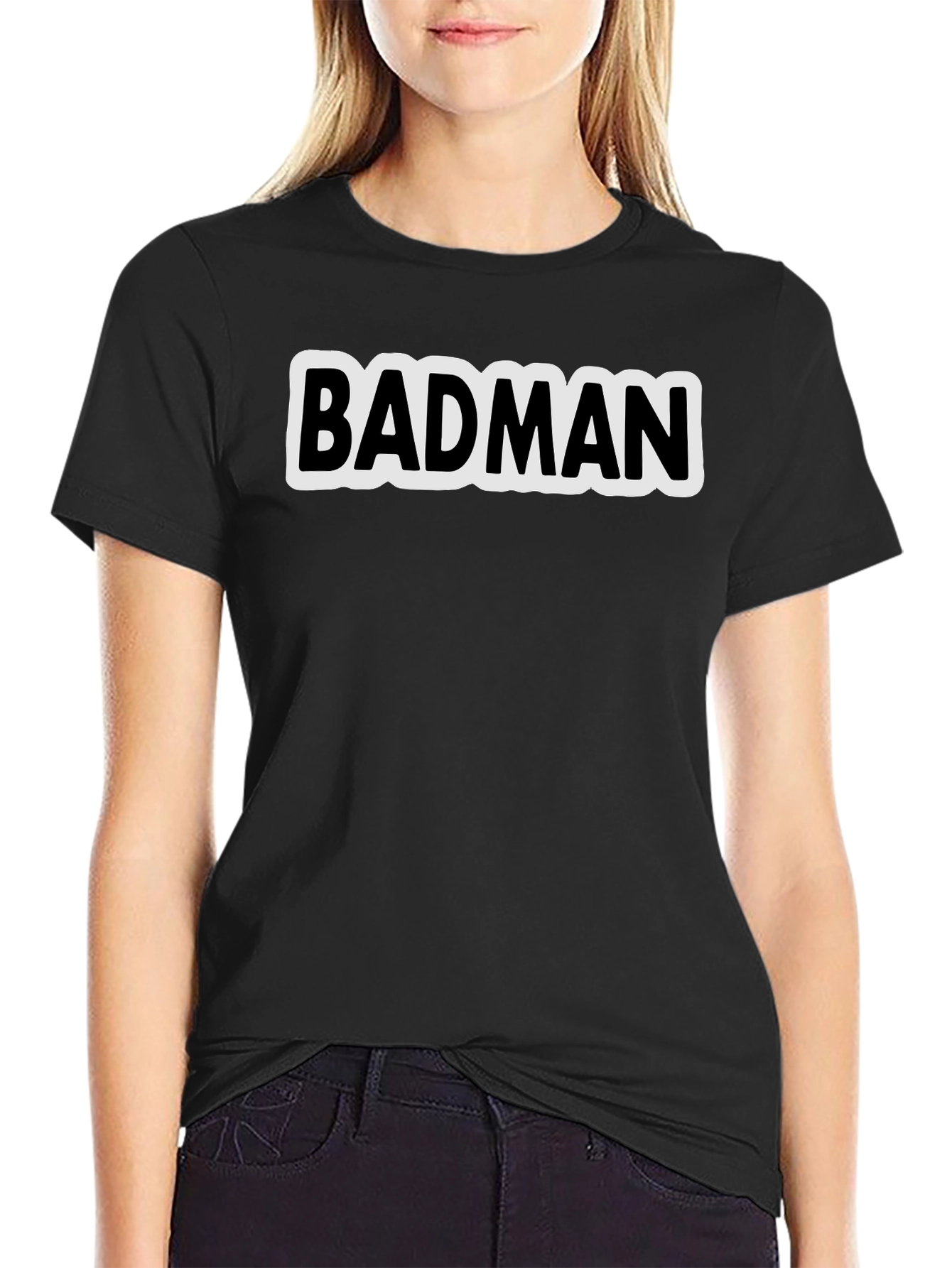 Badman Black Cotton Graphic Tee - Urban Style