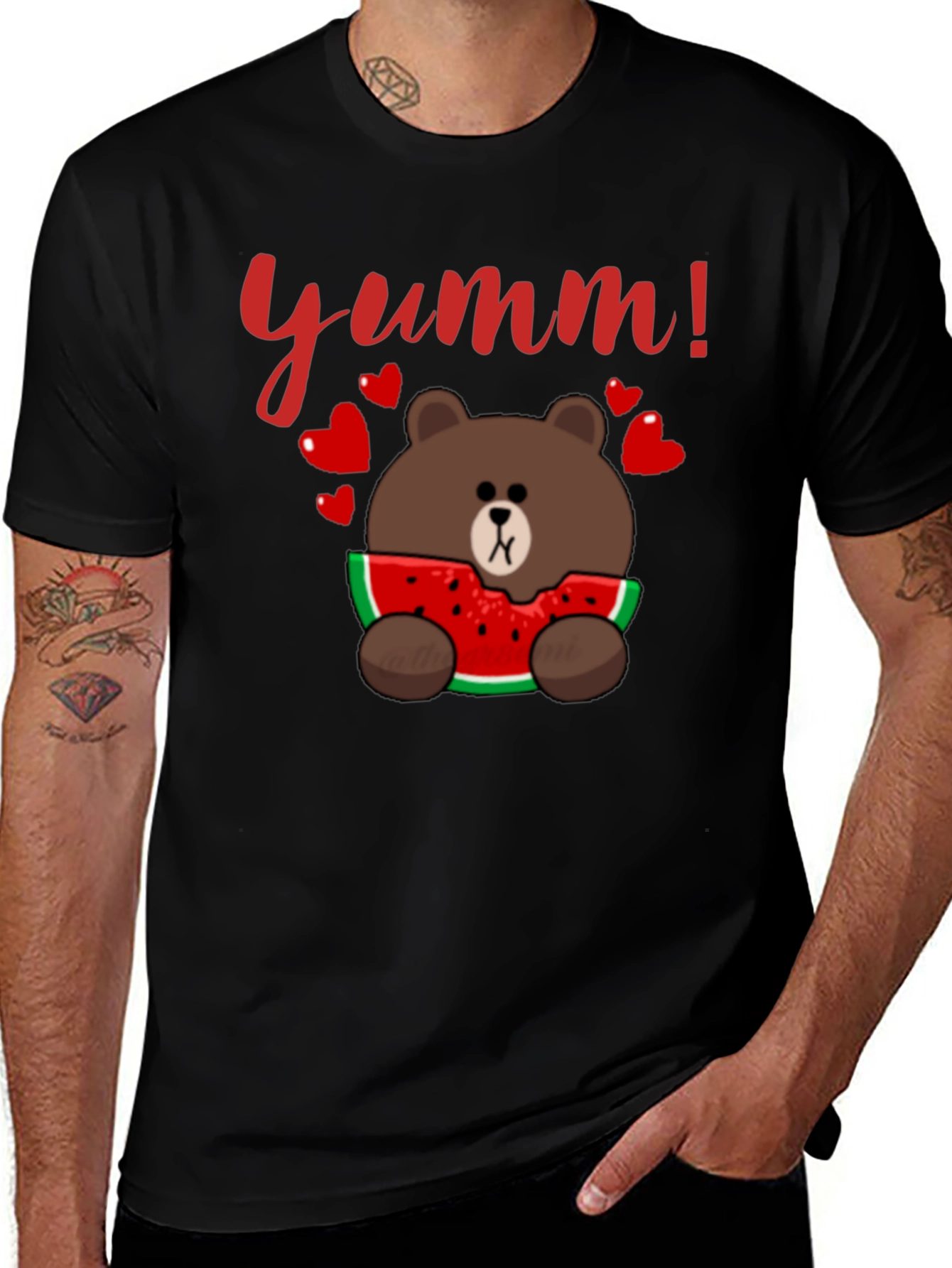 Yumm! Bear Eating Watermelon Graphic Tee