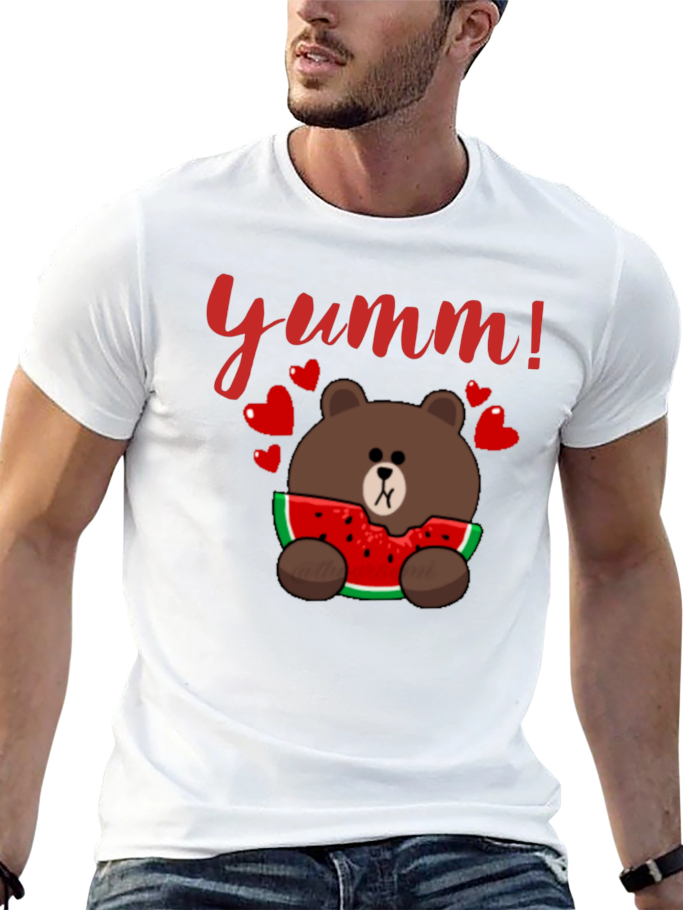 Yumm! Bear Eating Watermelon Graphic Tee