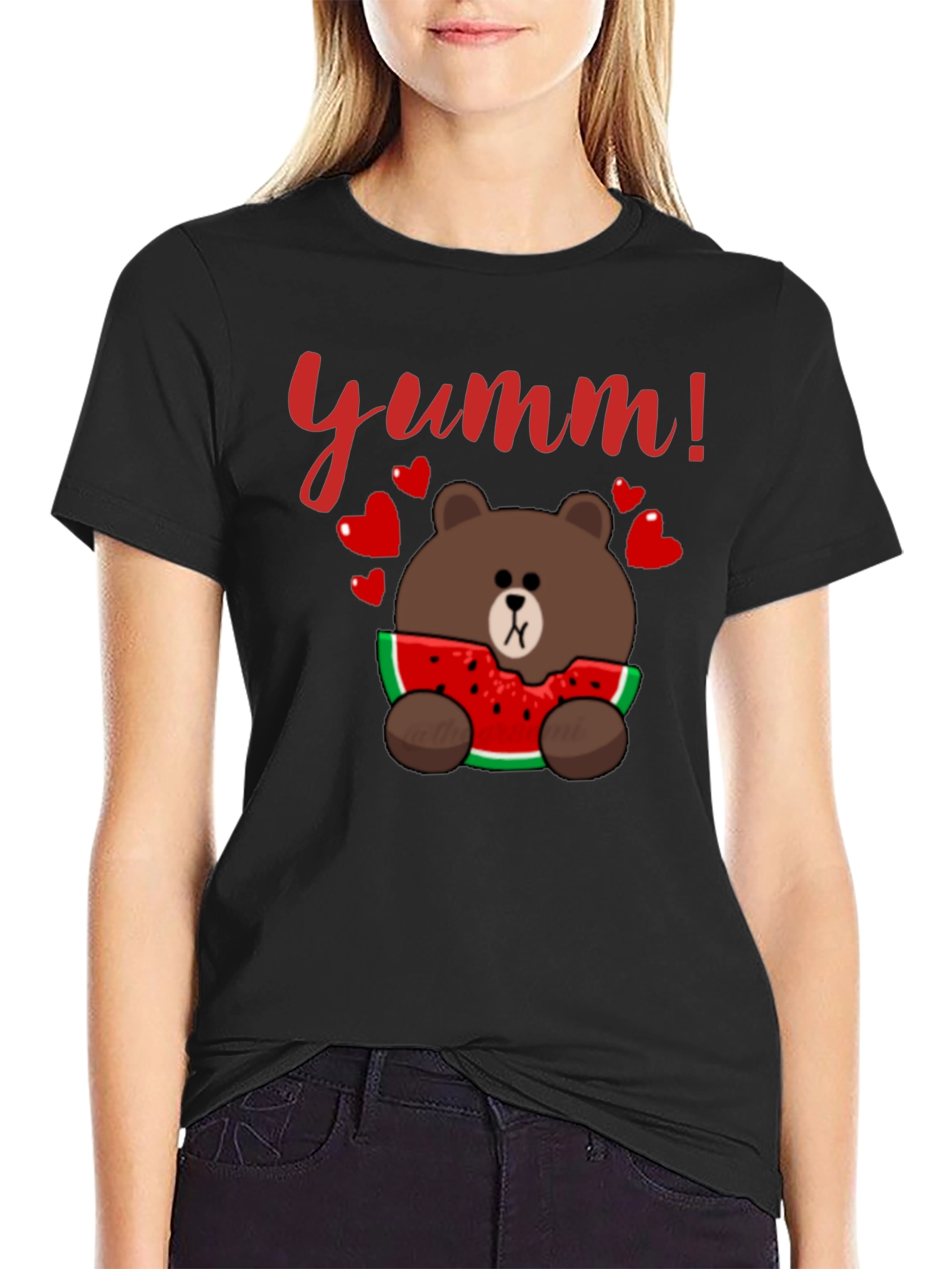 Yumm! Bear Eating Watermelon Graphic Tee