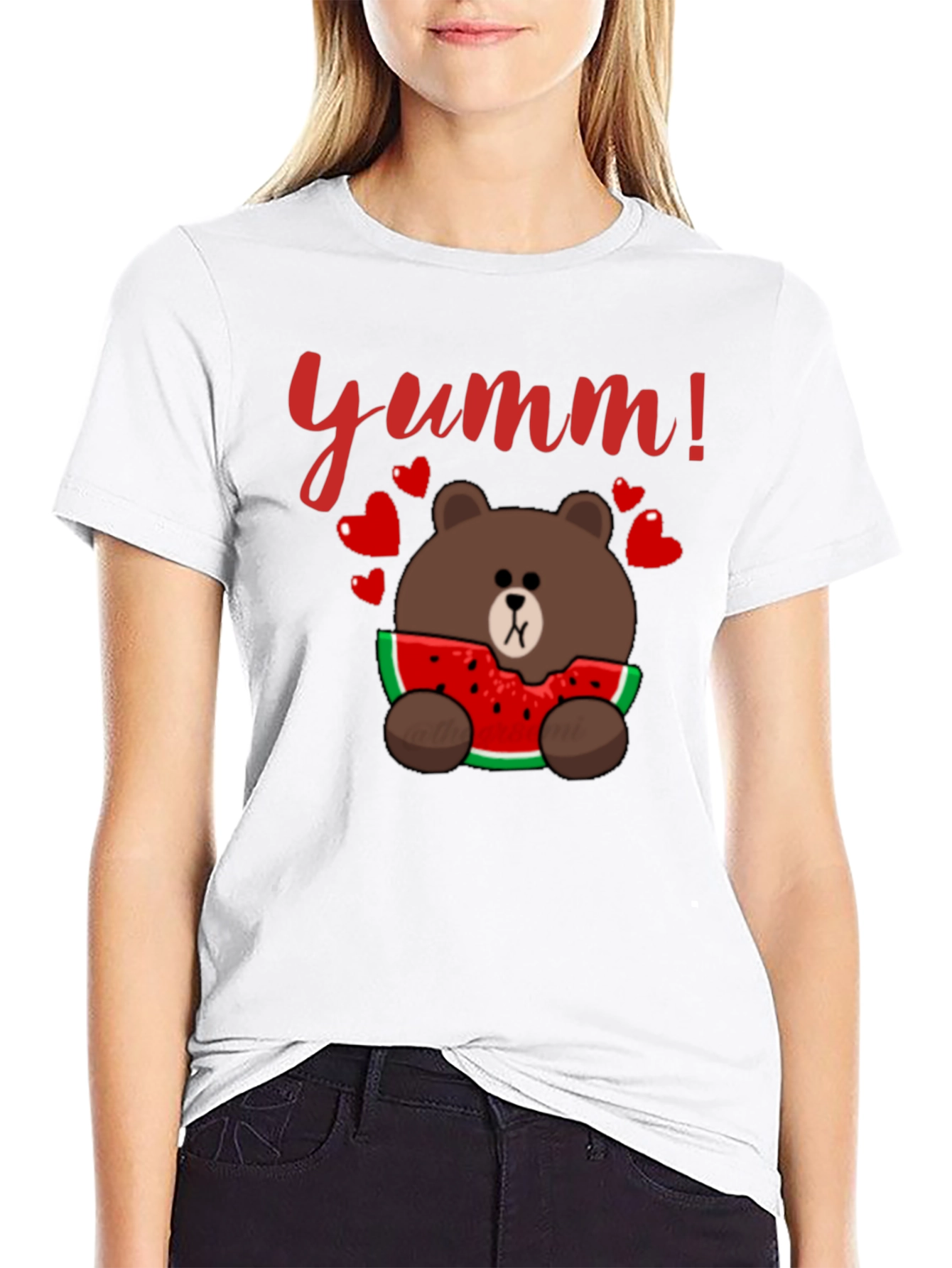 Yumm! Bear Eating Watermelon Graphic Tee