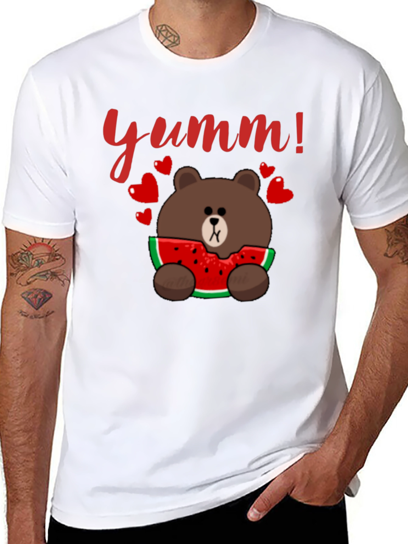 Yumm! Bear Eating Watermelon Graphic Tee