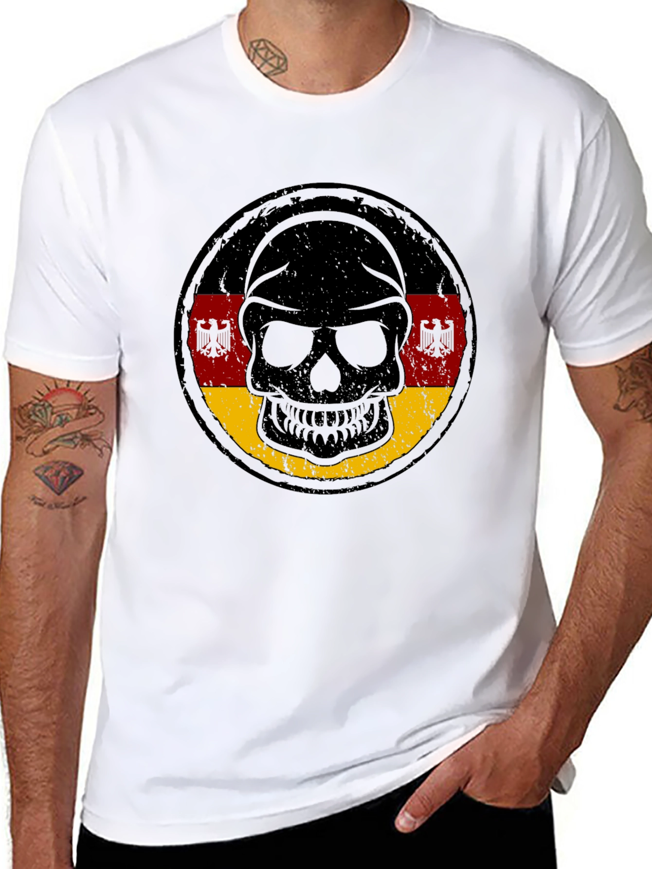 German Flag Skull Graphic Tee
