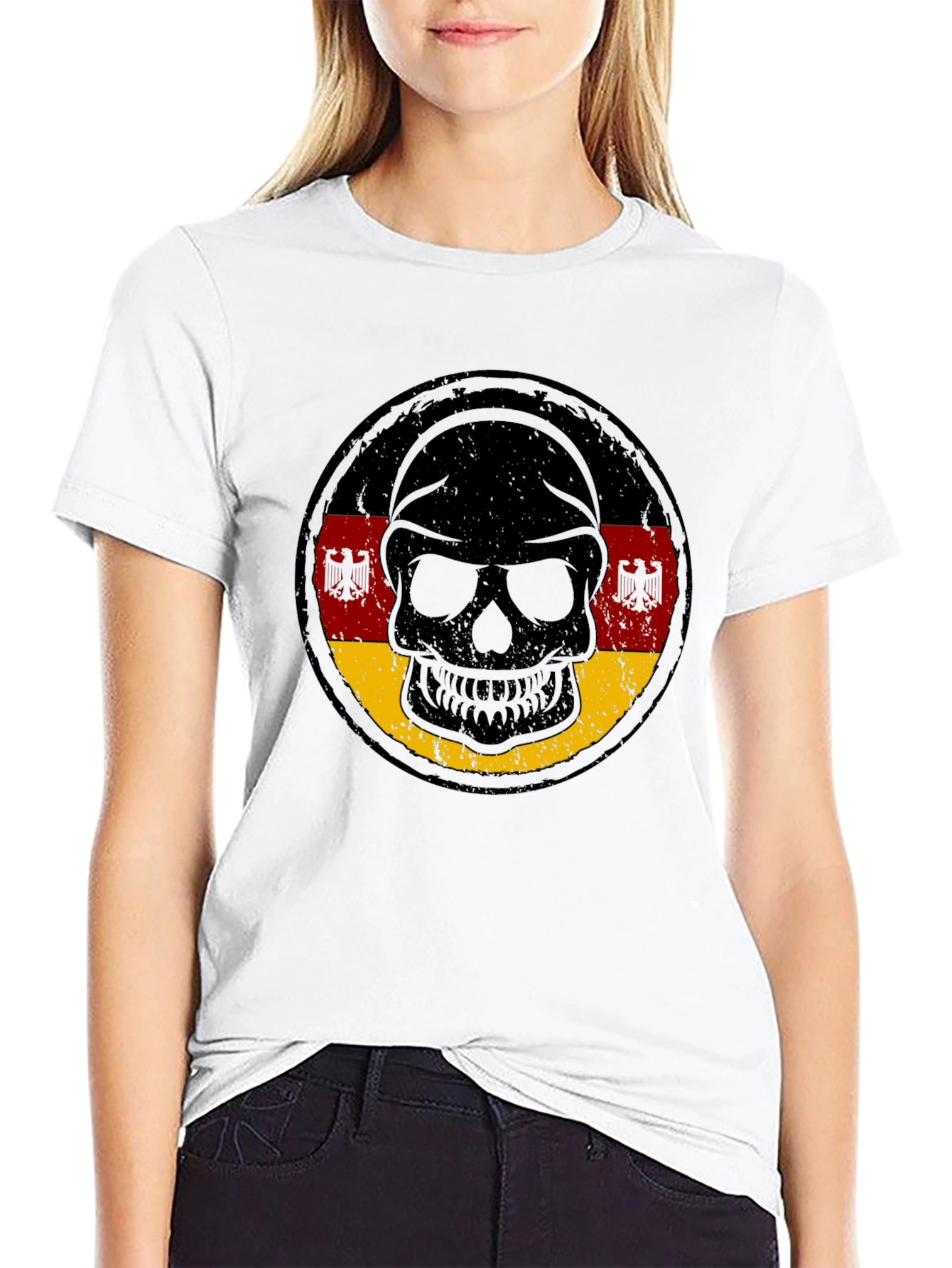 German Flag Skull Graphic Tee