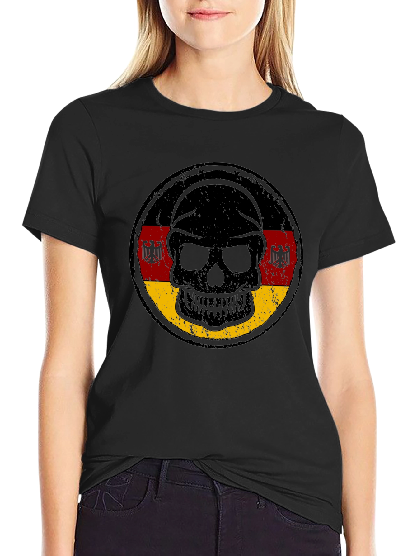 German Flag Skull Graphic Tee