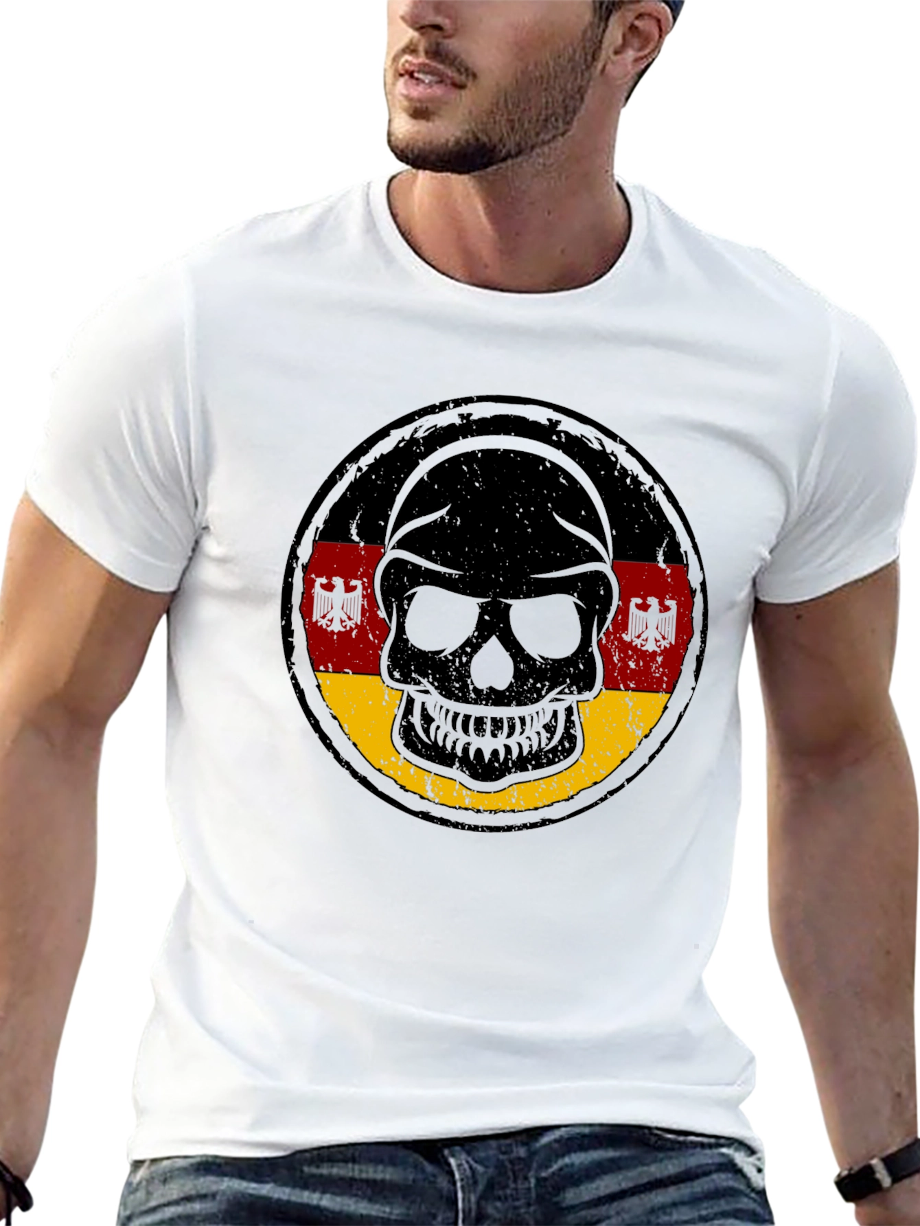 German Flag Skull Graphic Tee