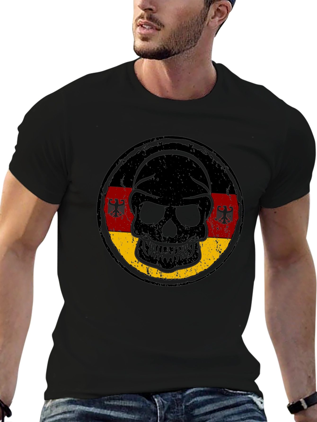 German Flag Skull Graphic Tee