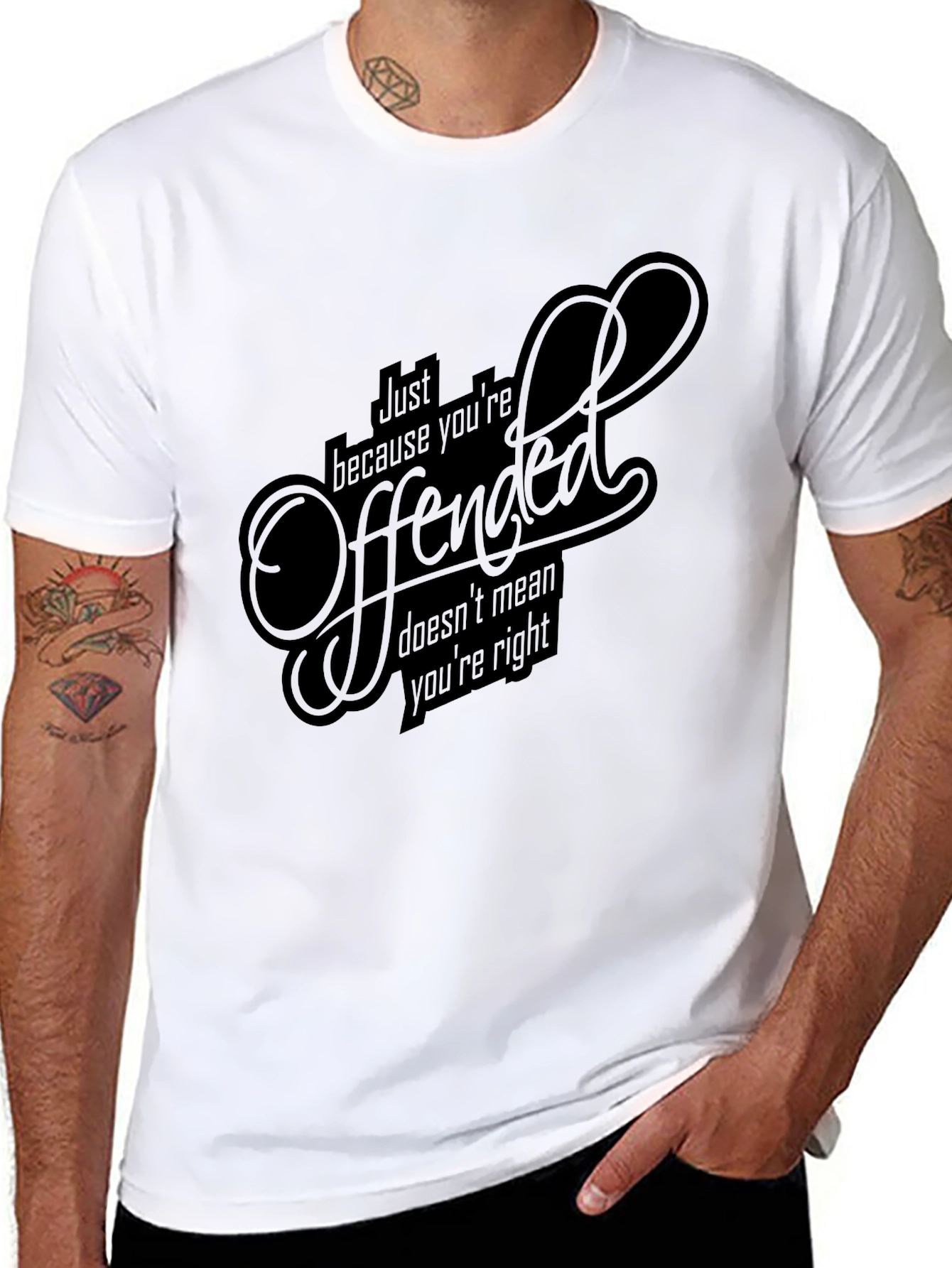 Offended? Funny Graphic Tee - Premium Cotton T-Shirt