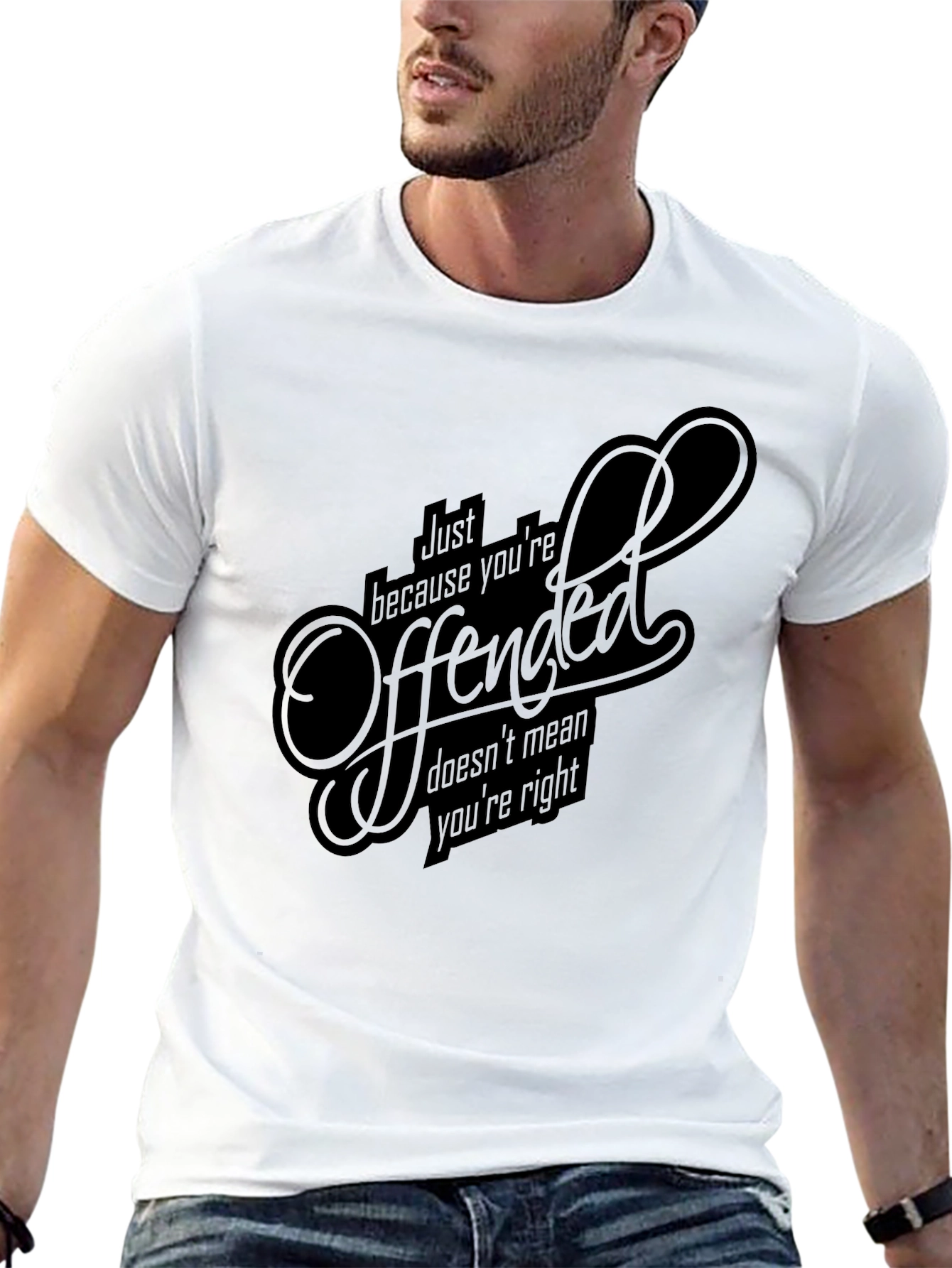 Offended? Funny Graphic Tee - Premium Cotton T-Shirt
