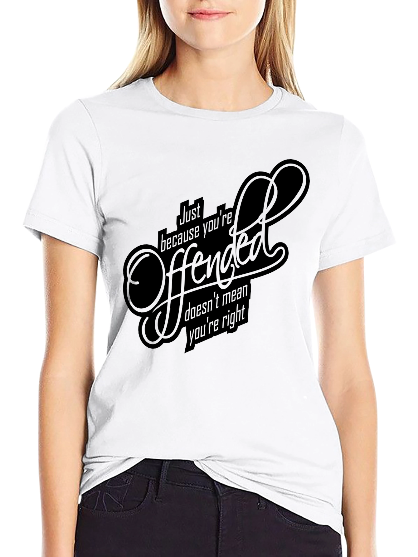 Offended? Funny Graphic Tee - Premium Cotton T-Shirt