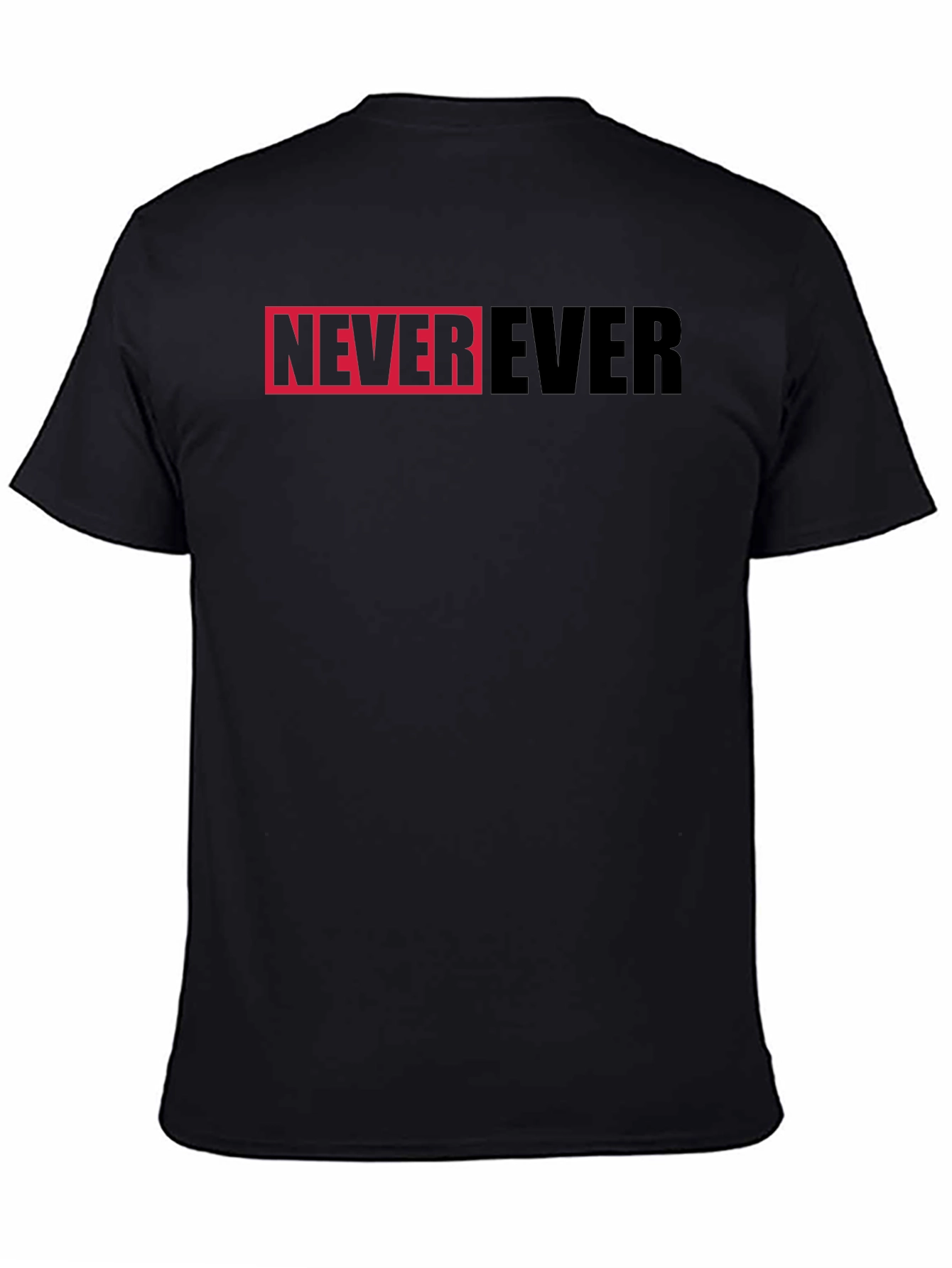 Never Ever Graphic Print Black T-Shirt