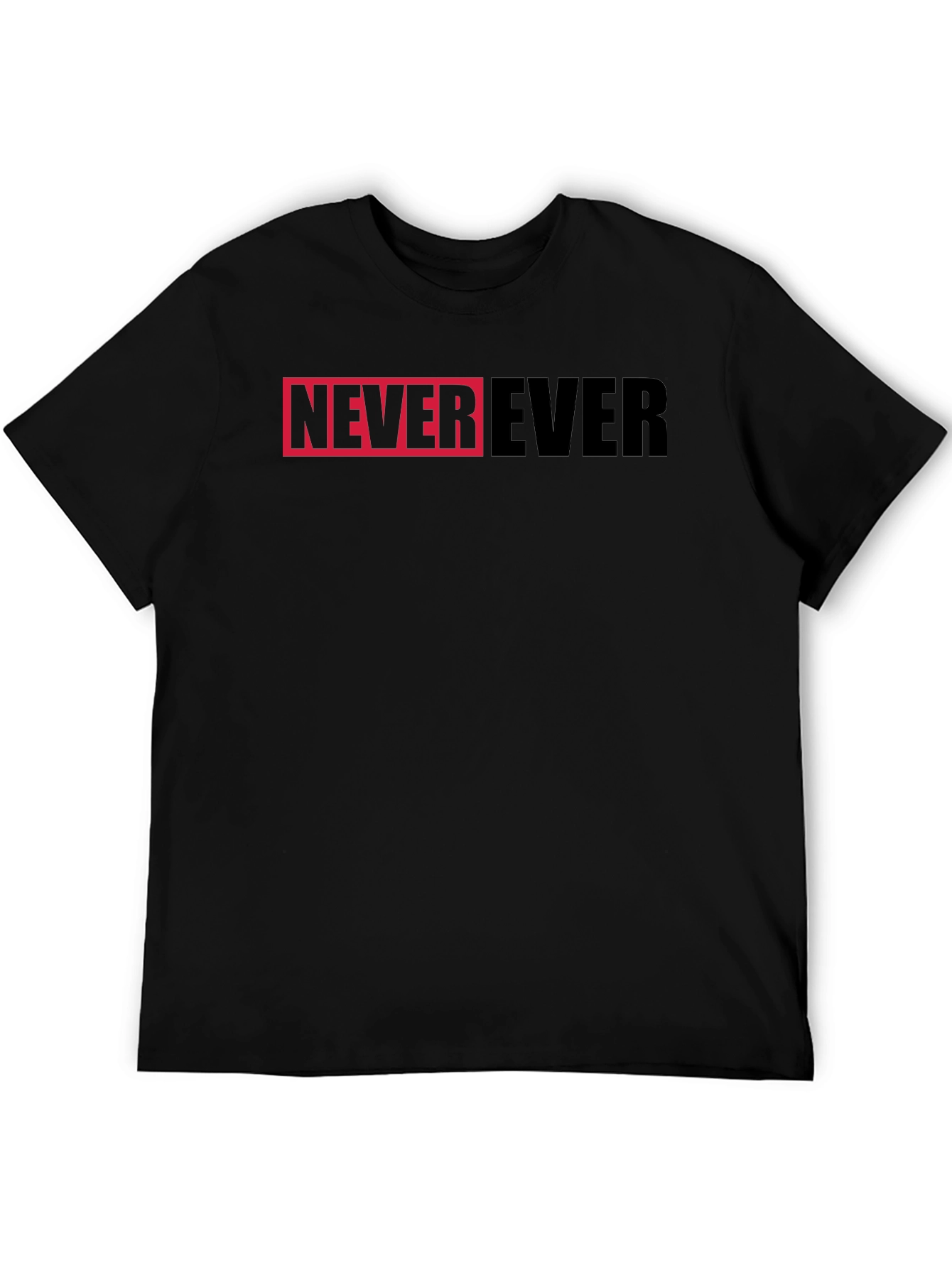 Never Ever Graphic Print Black T-Shirt