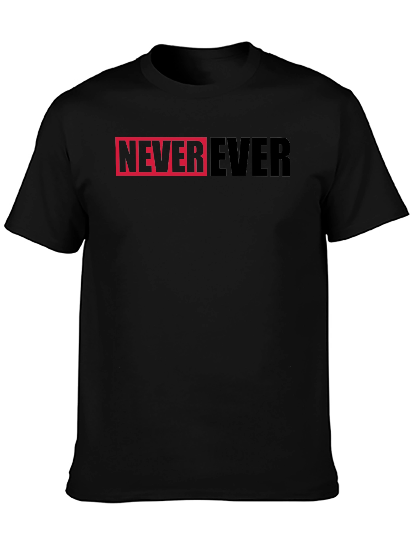 Never Ever Graphic Print Black T-Shirt