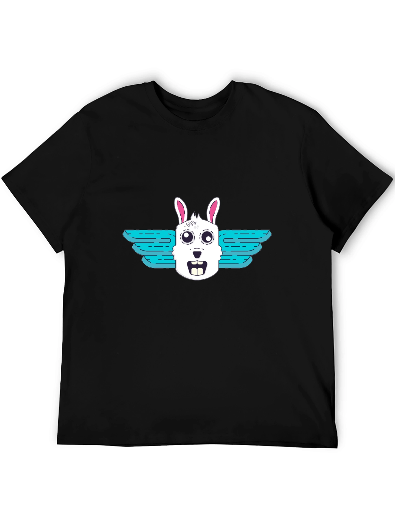 Winged Rabbit Graphic Tee - Black Unisex T-Shirt