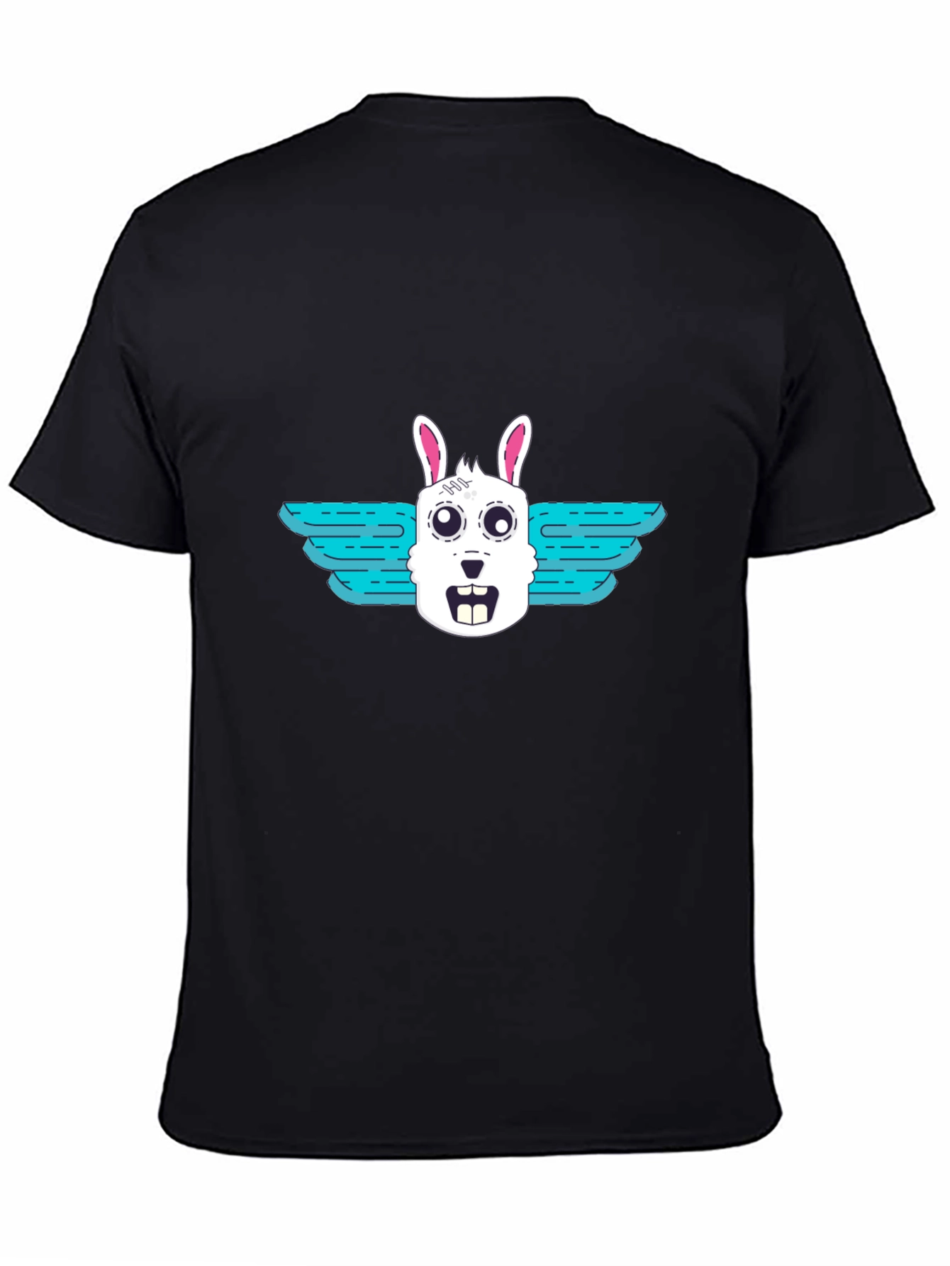 Winged Rabbit Graphic Tee - Black Unisex T-Shirt