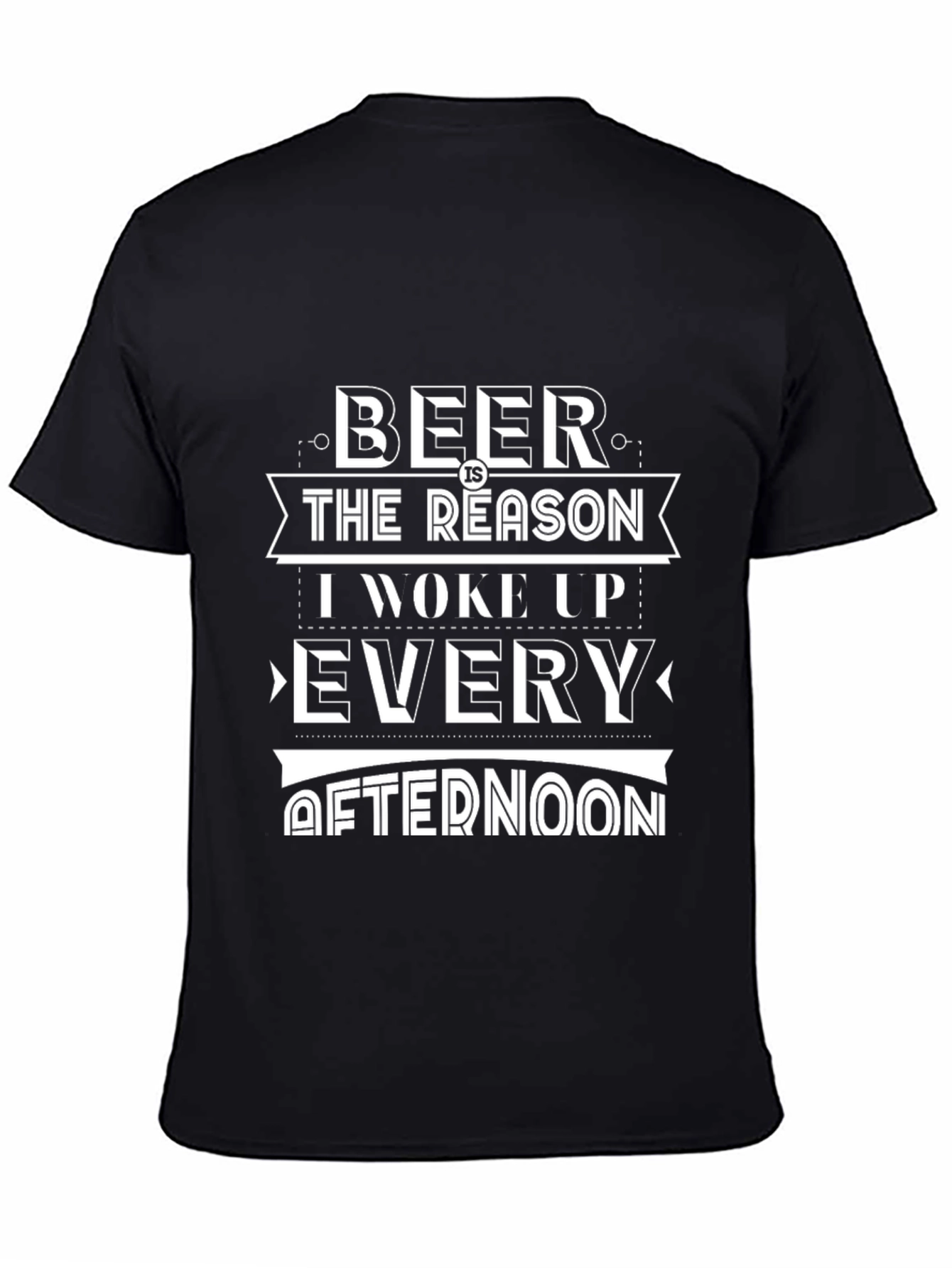 Humorous Beer Reason Graphic Print Black T-Shirt