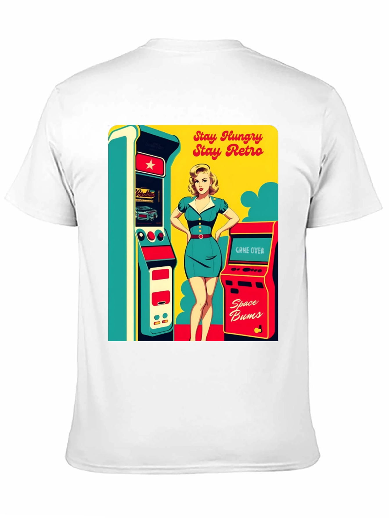 Retro Arcade Game T-Shirt - Stay Hungry