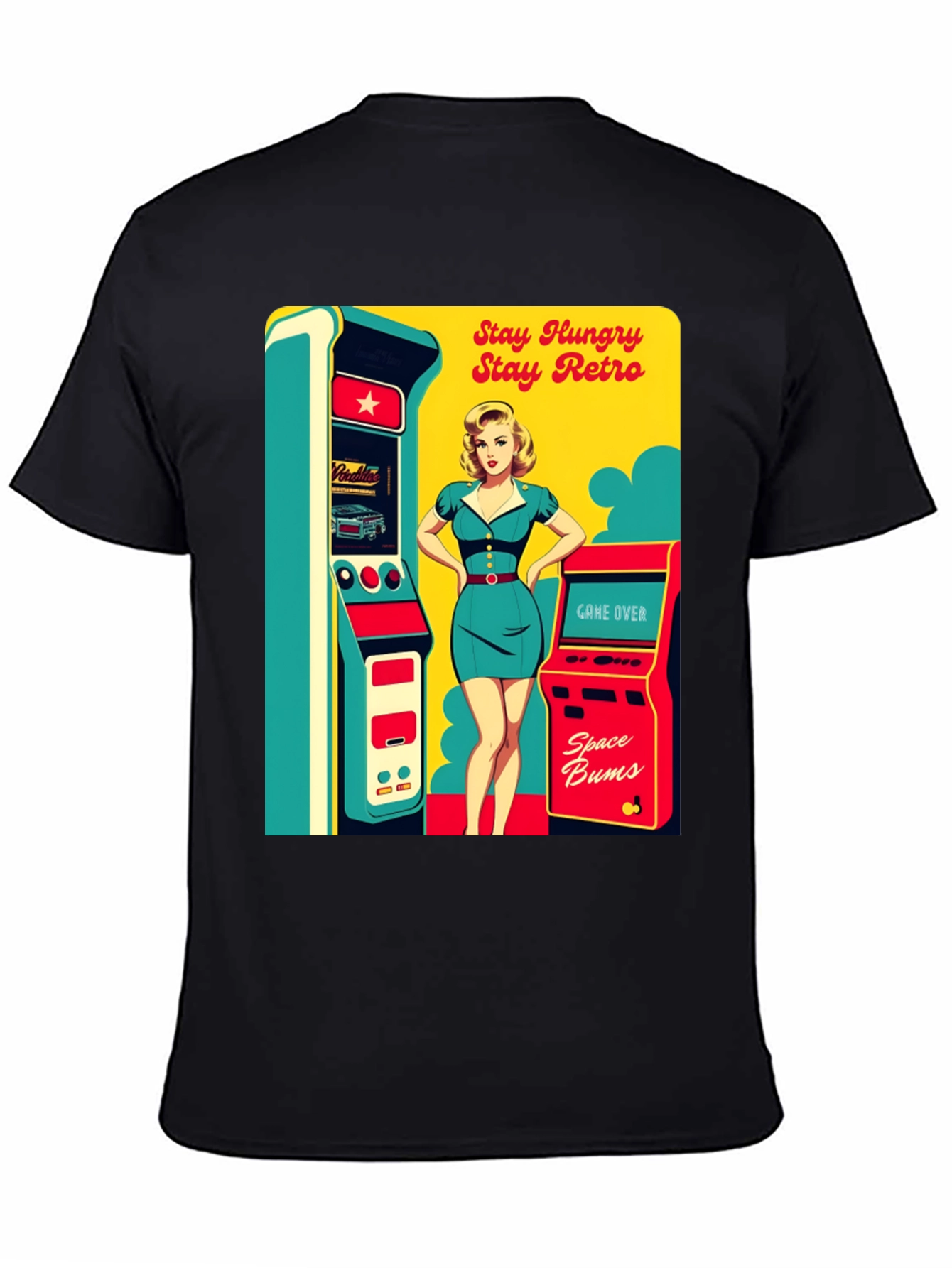 Retro Arcade Game T-Shirt - Stay Hungry