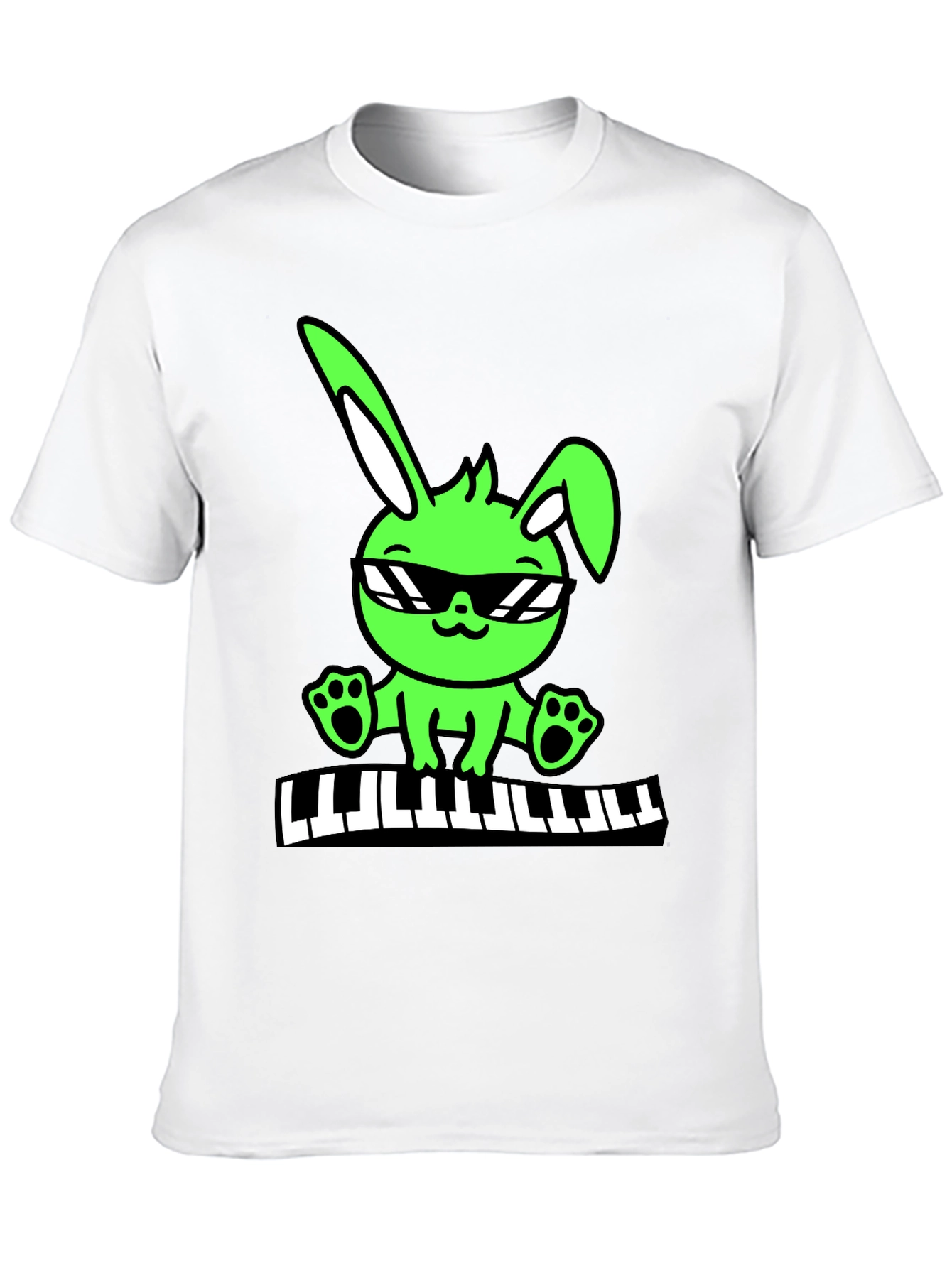 Cool Bunny Keyboardist Graphic Tee