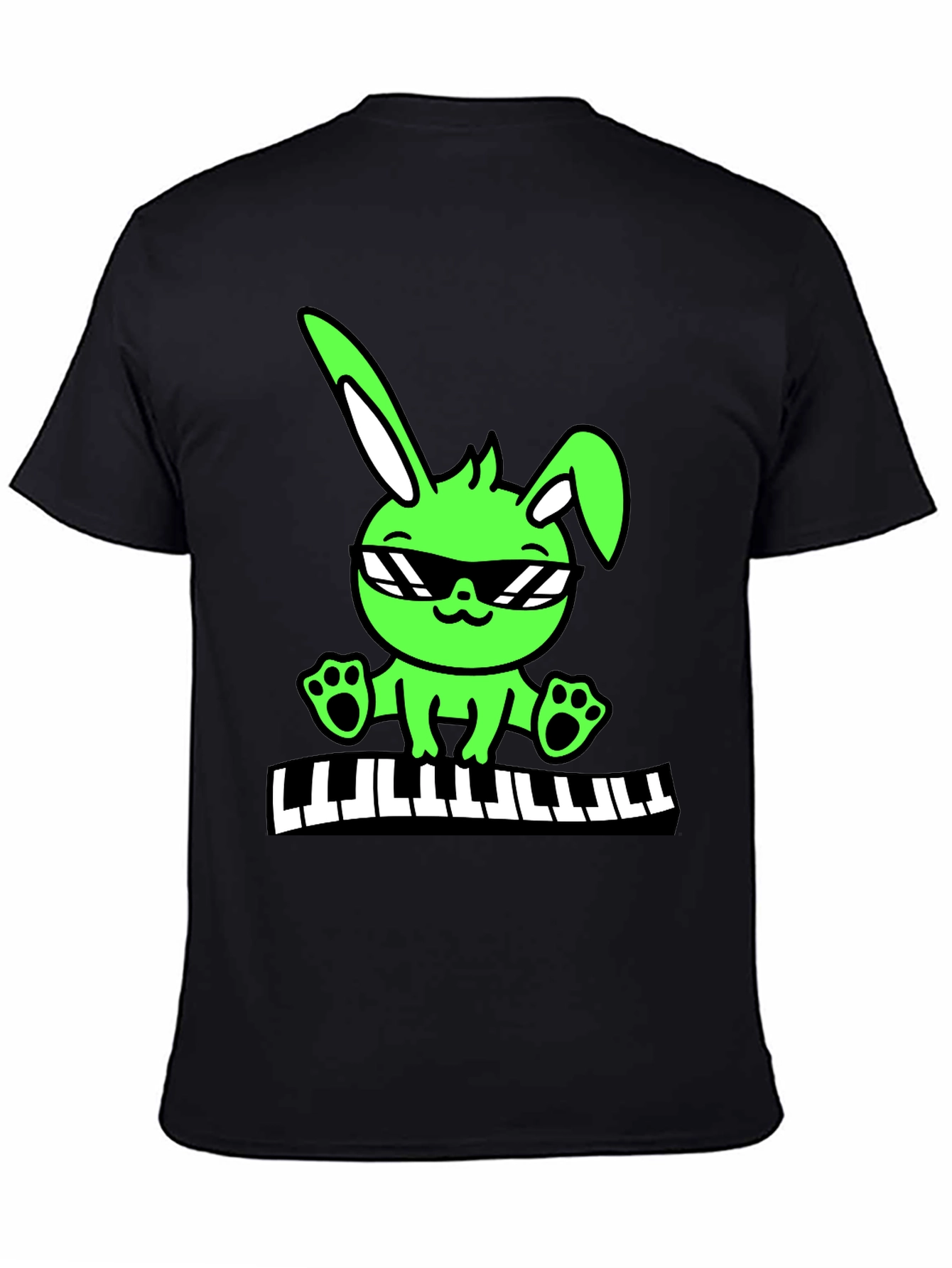 Cool Bunny Keyboardist Graphic Tee