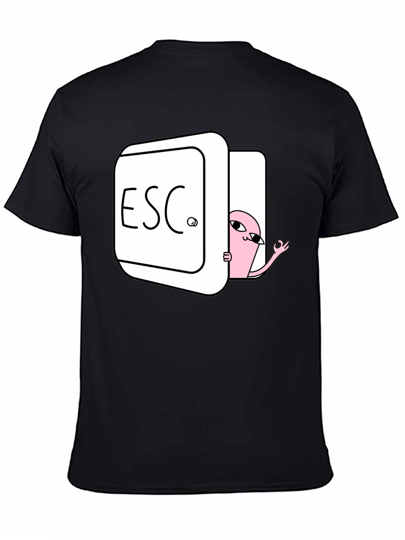 Escape Key Graphic T-Shirt - Pink Character Design
