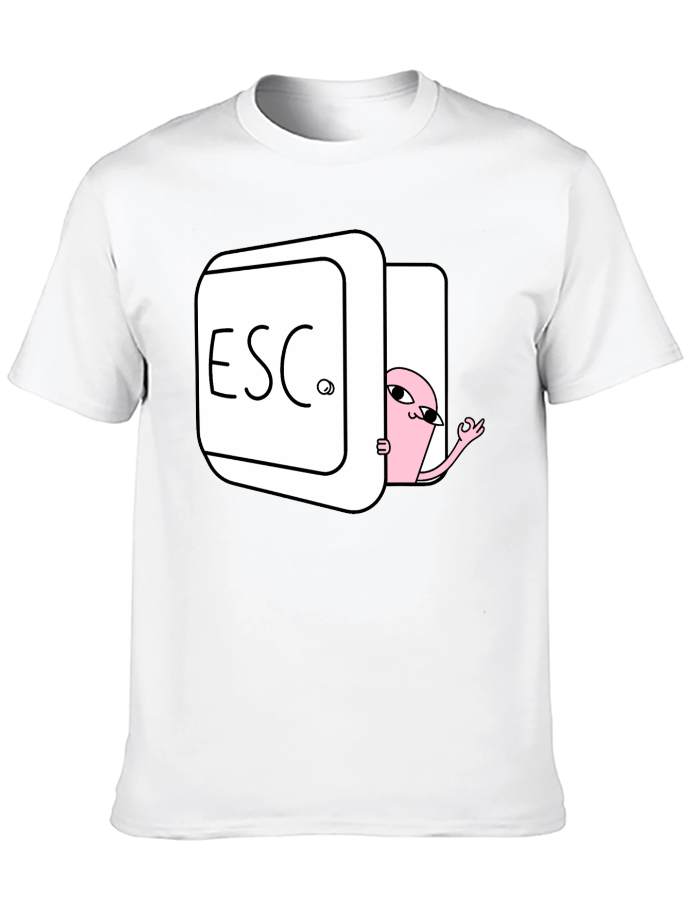 Escape Key Graphic T-Shirt - Pink Character Design