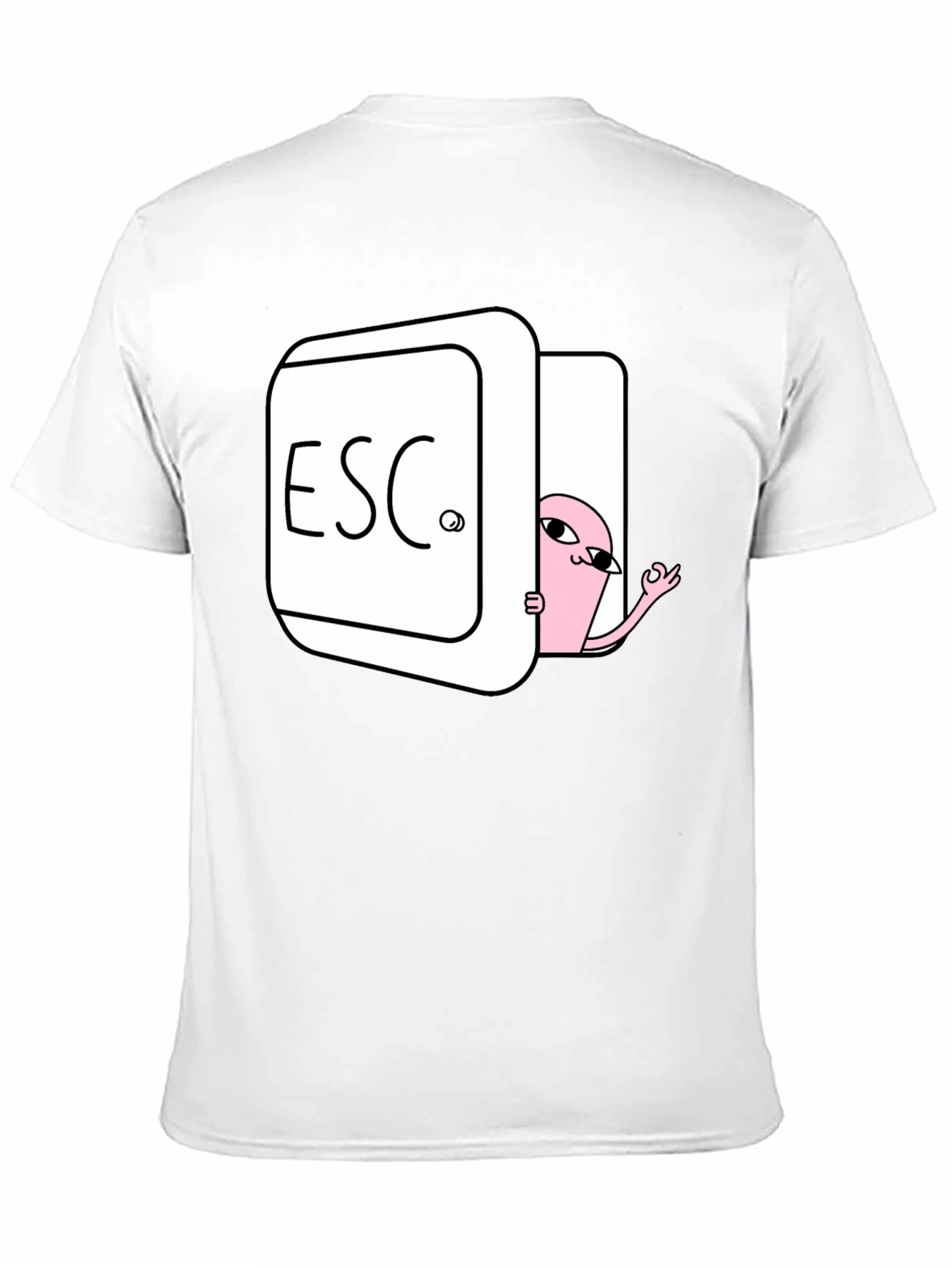 Escape Key Graphic T-Shirt - Pink Character Design