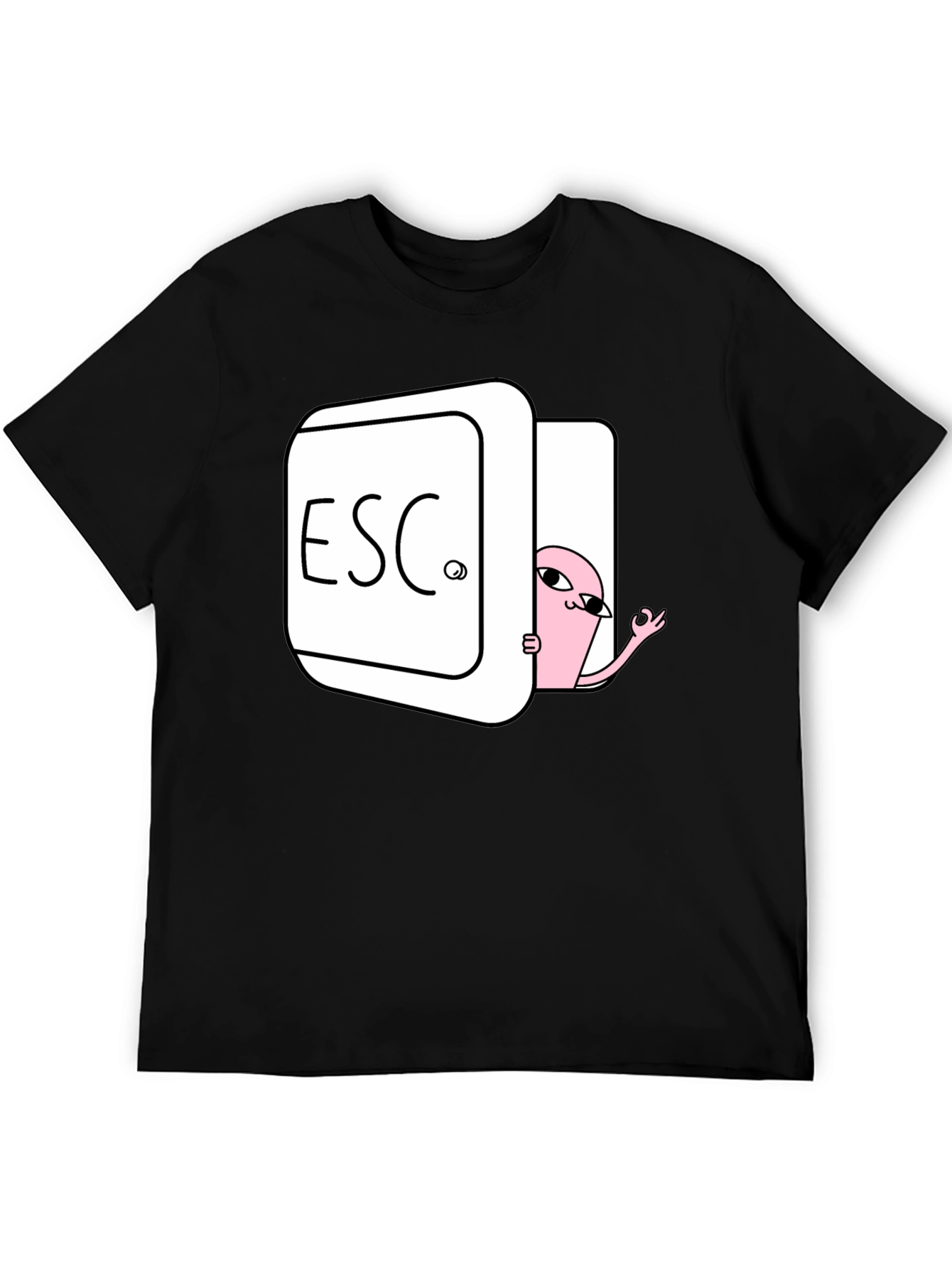 Escape Key Graphic T-Shirt - Pink Character Design