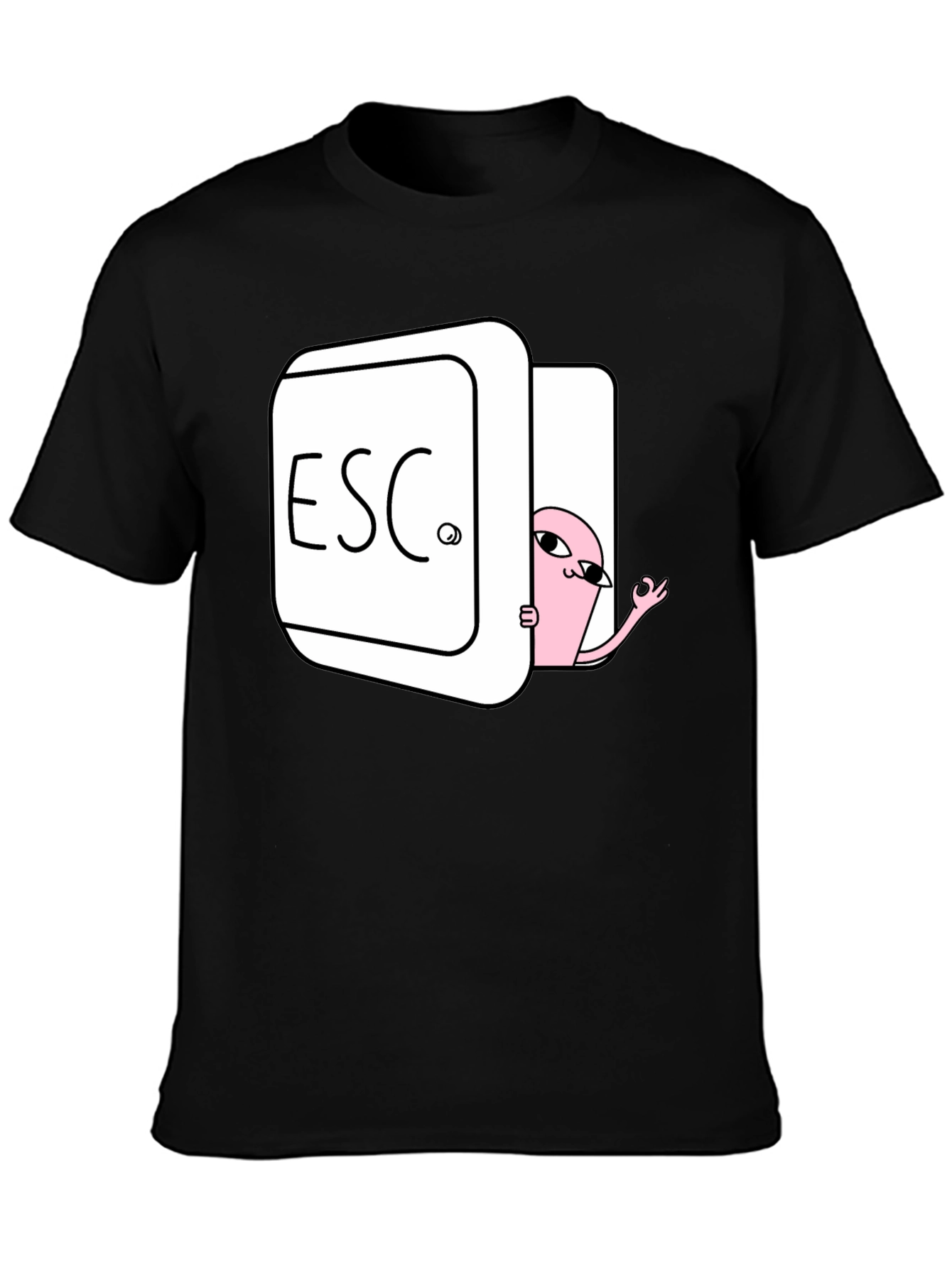 Escape Key Graphic T-Shirt - Pink Character Design