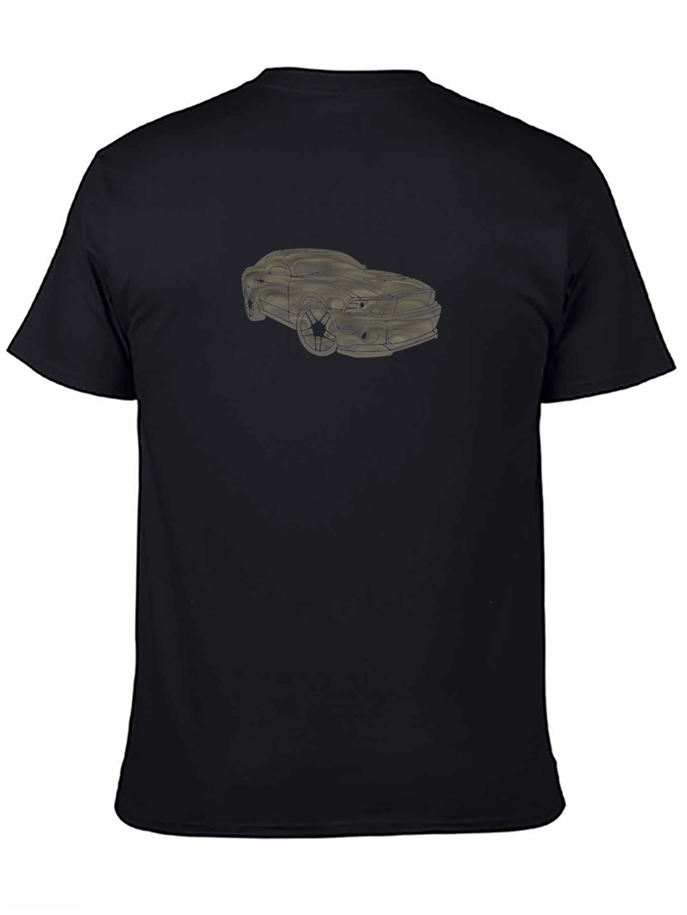 Mens Black Graphic Tee - Car Design