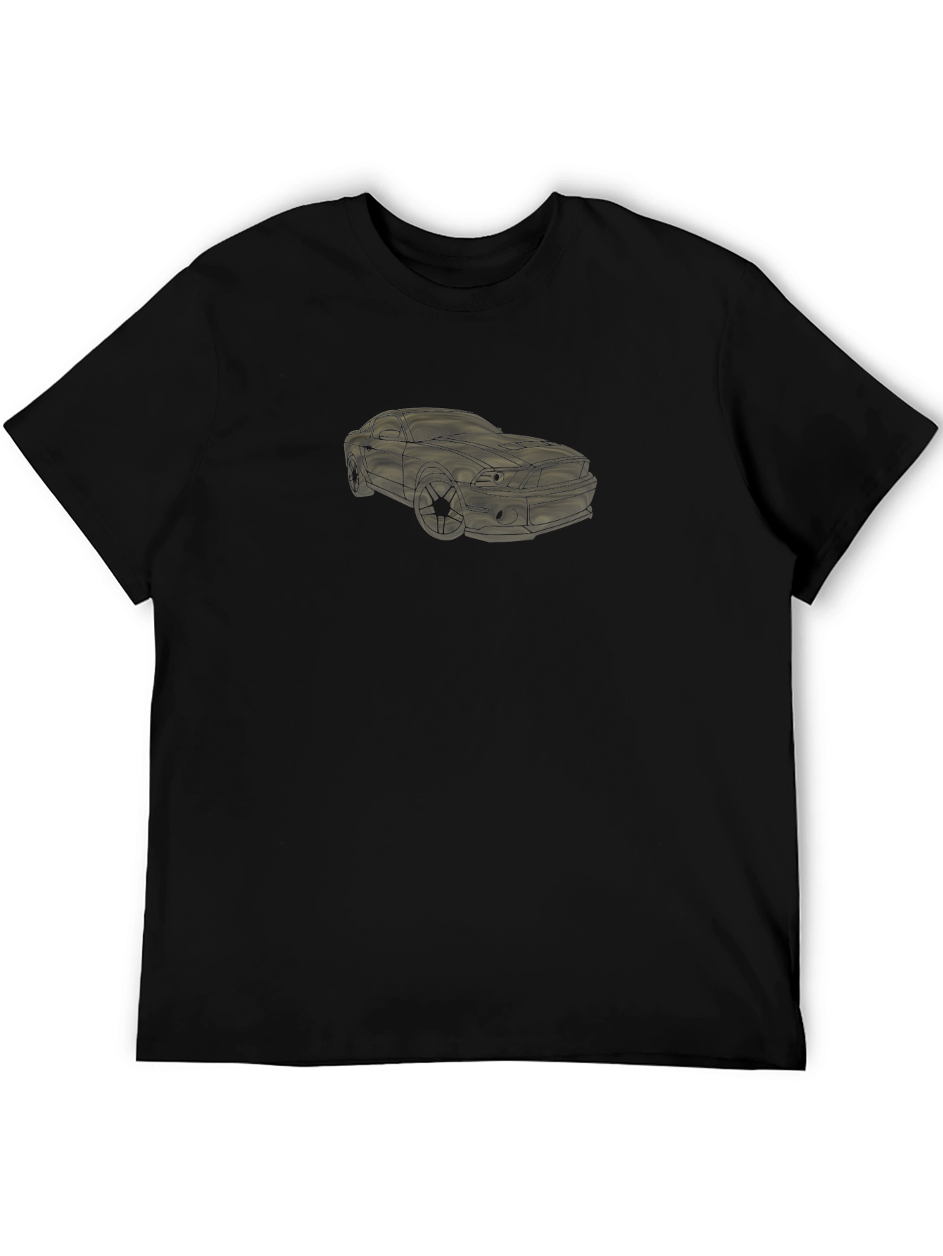 Mens Black Graphic Tee - Car Design
