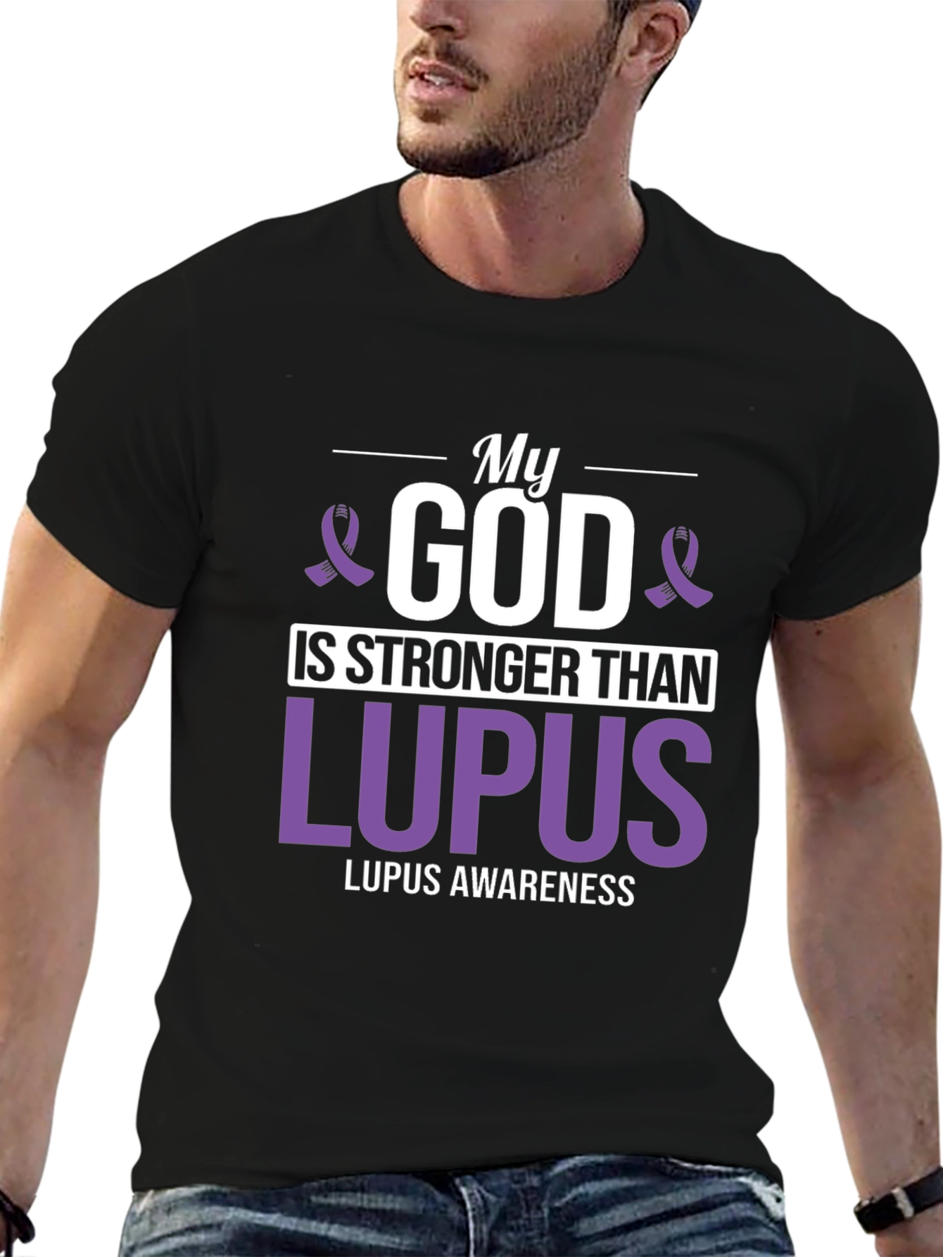 My God Is Stronger Than Lupus Awareness T-Shirt