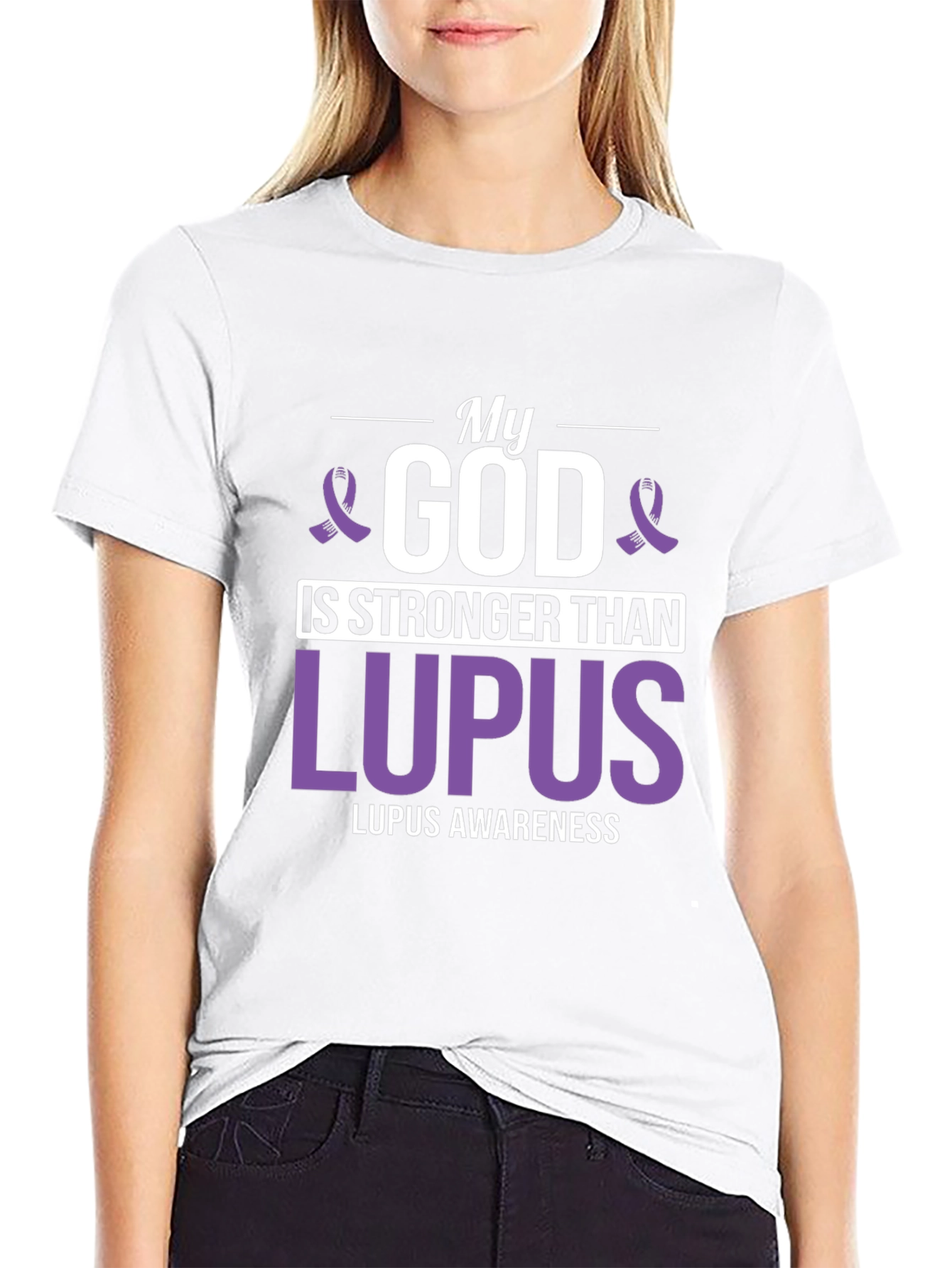 My God Is Stronger Than Lupus Awareness T-Shirt