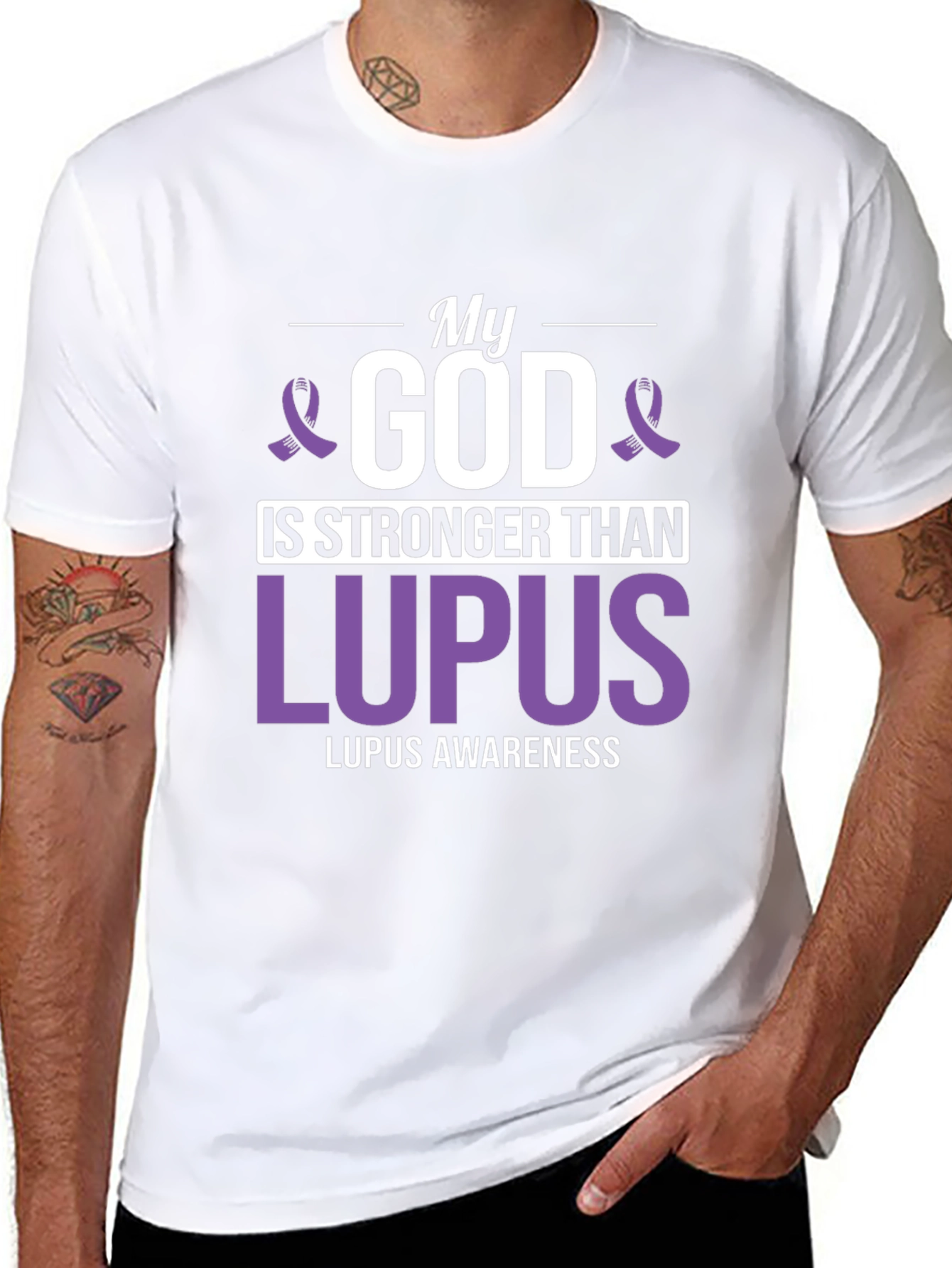 My God Is Stronger Than Lupus Awareness T-Shirt