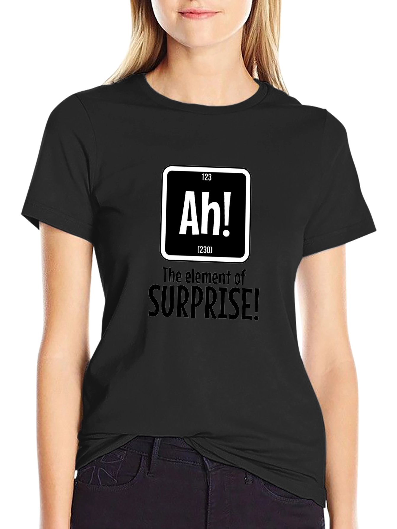 Surprise Element Graphic Tee - Black Cotton T-Shirt