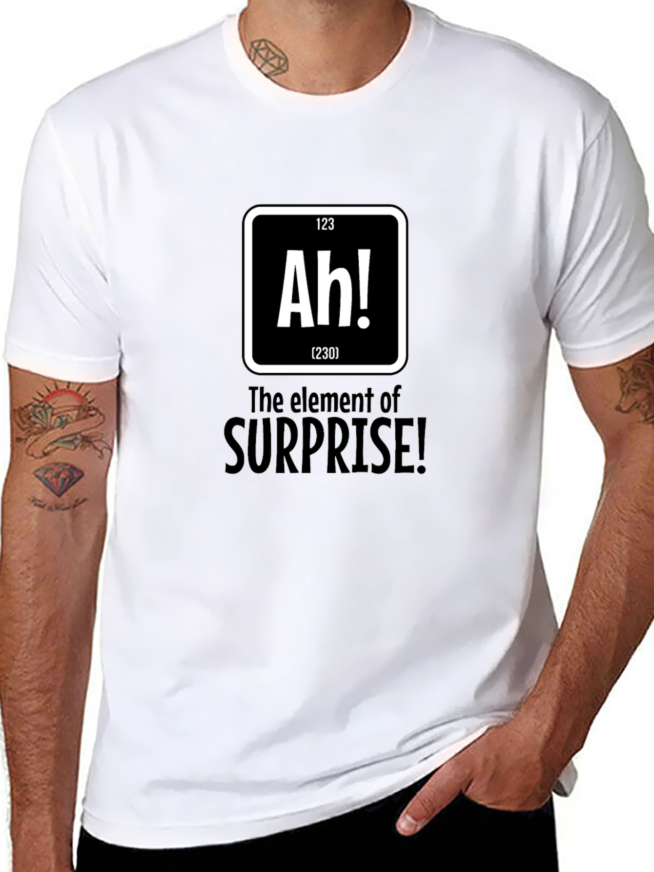 Surprise Element Graphic Tee - Black Cotton T-Shirt