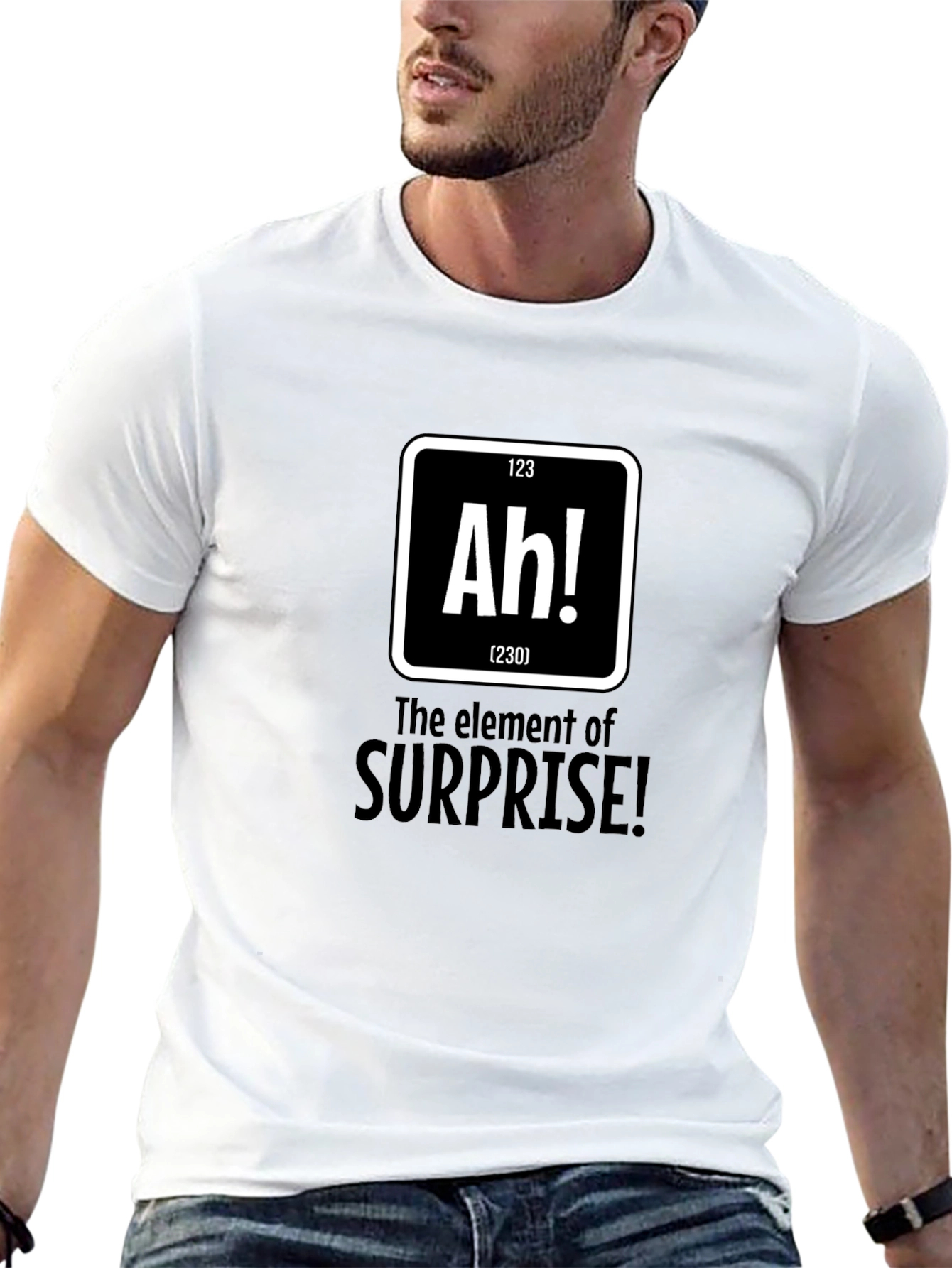 Surprise Element Graphic Tee - Black Cotton T-Shirt