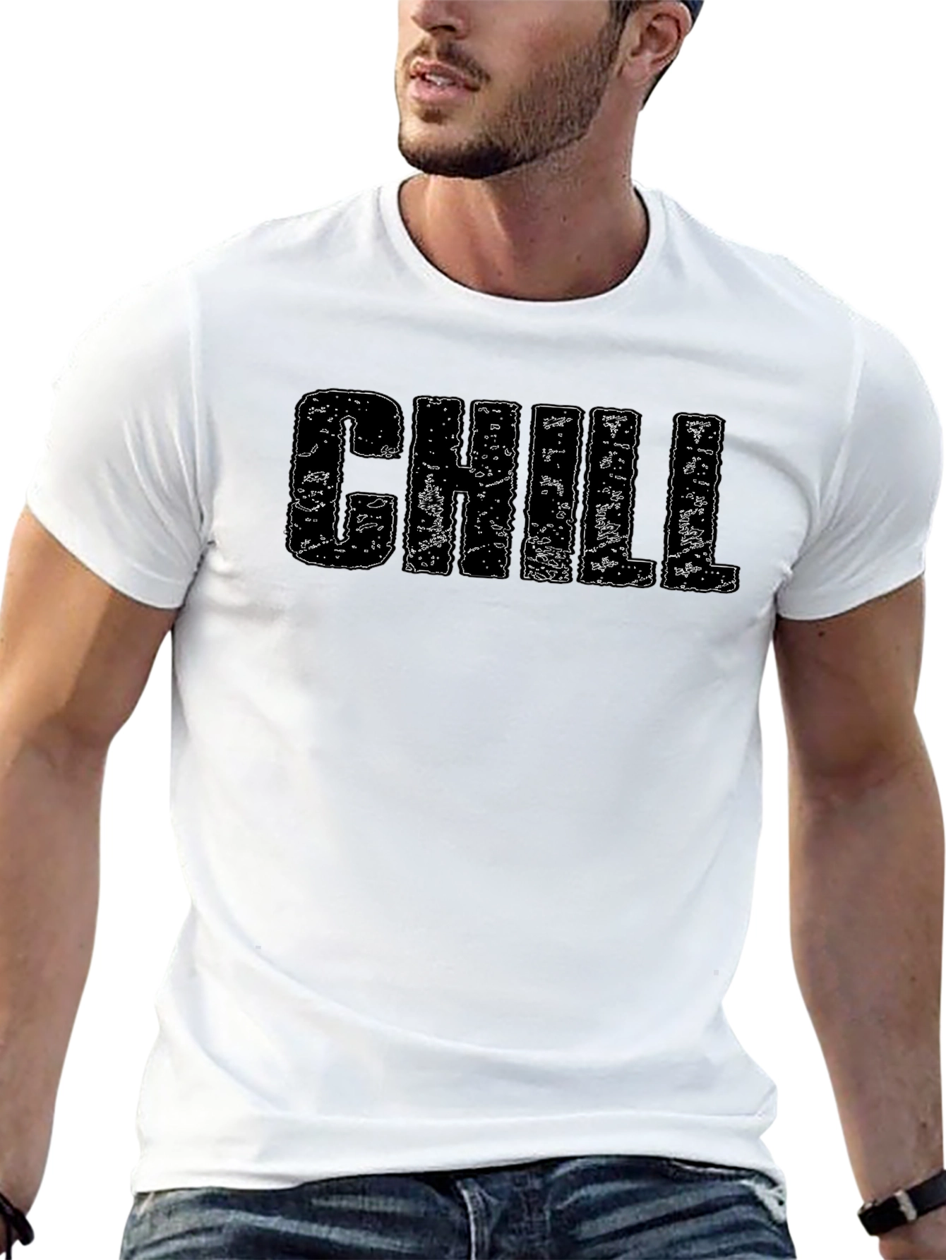 Chill Graphic Print Crew Neck T-Shirt