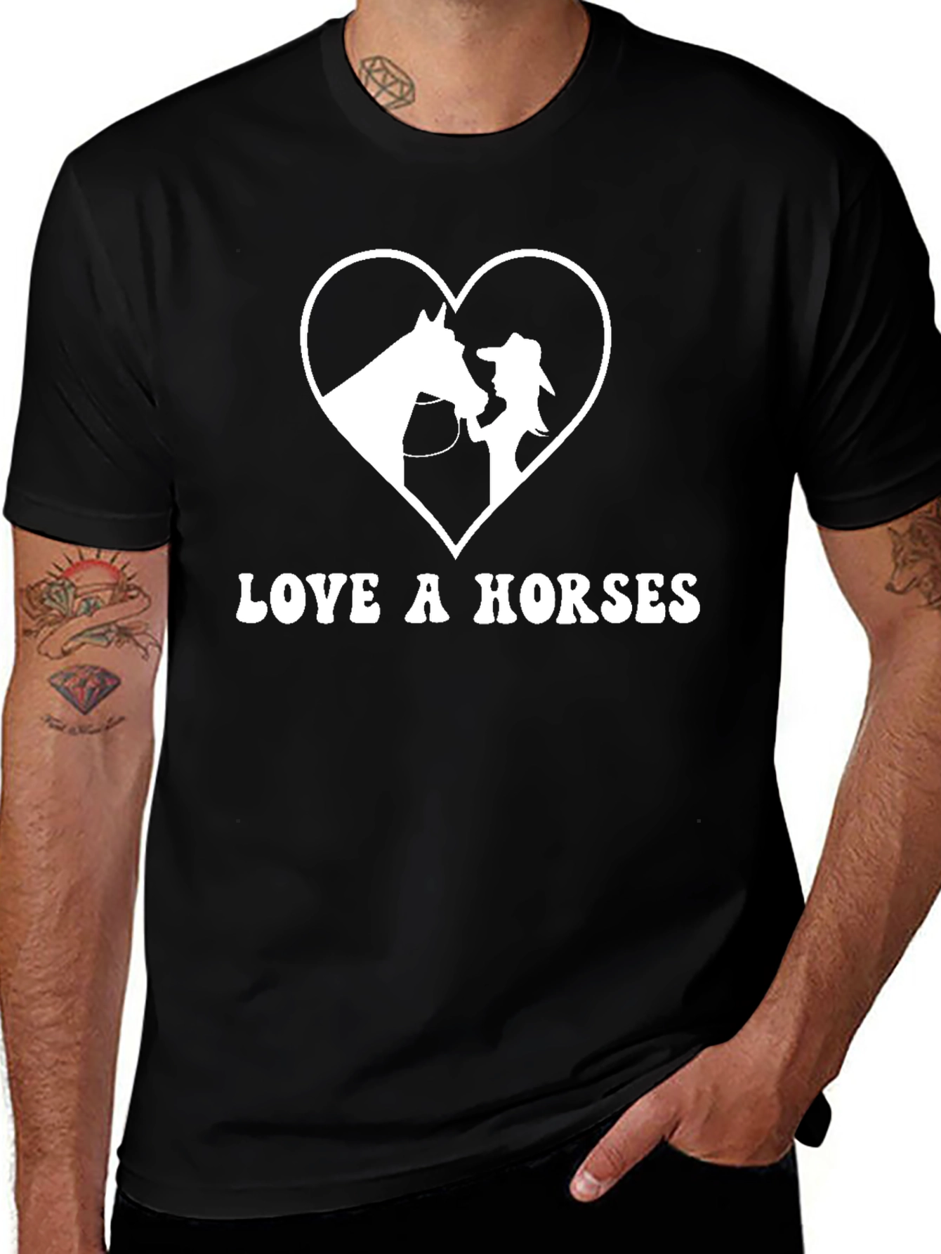 Love a Horses T-Shirt - Unisex Black Tee