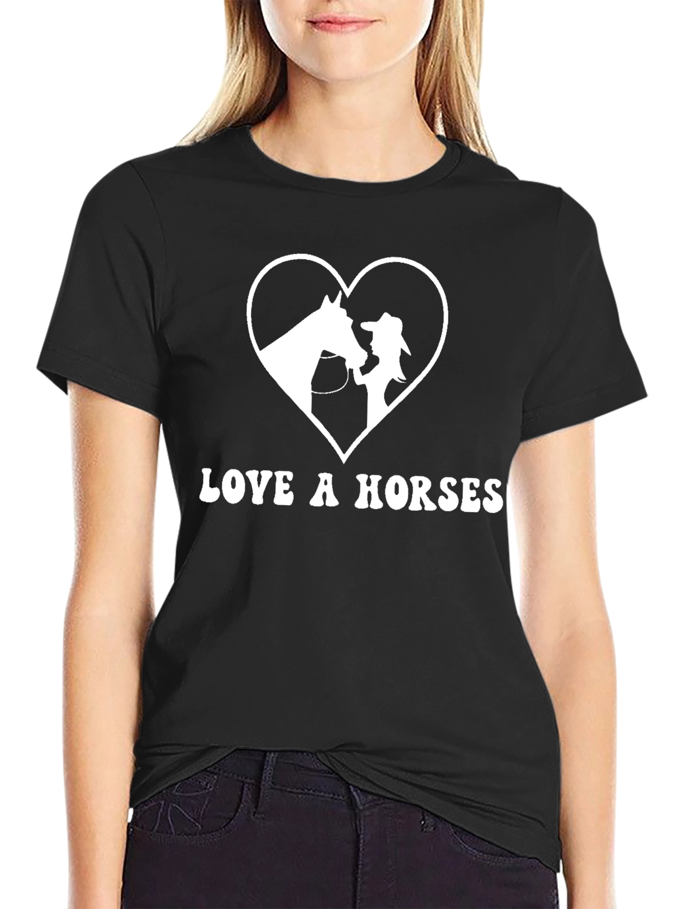 Love a Horses T-Shirt - Unisex Black Tee