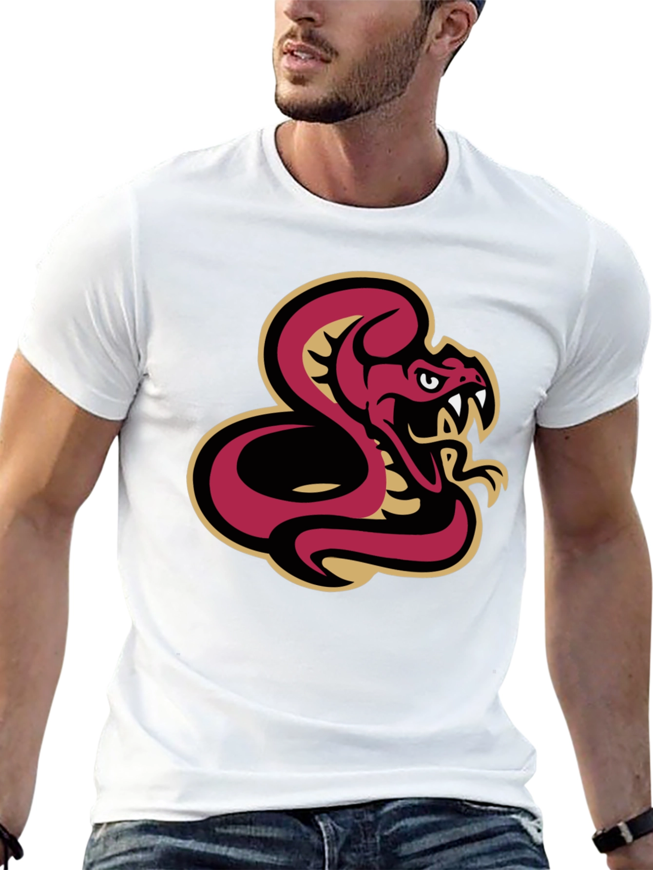 Black T-Shirt with Snake Graphic