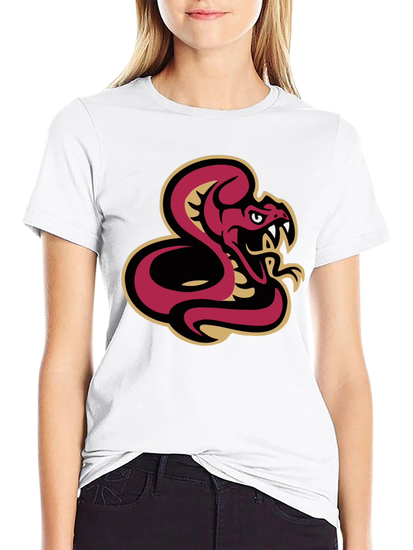 Black T-Shirt with Snake Graphic