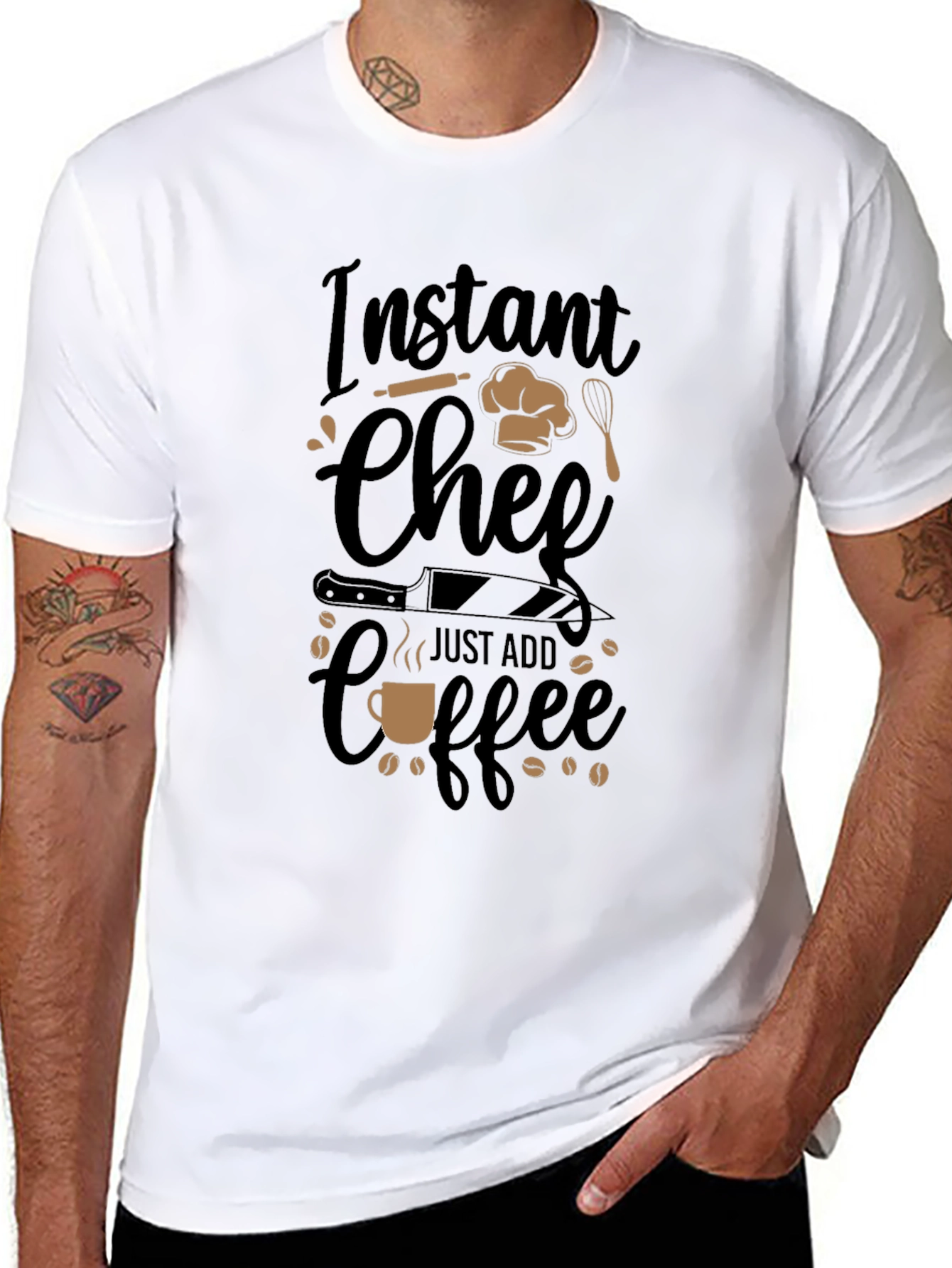 Instant Chef Just Add Coffee Black T-Shirt