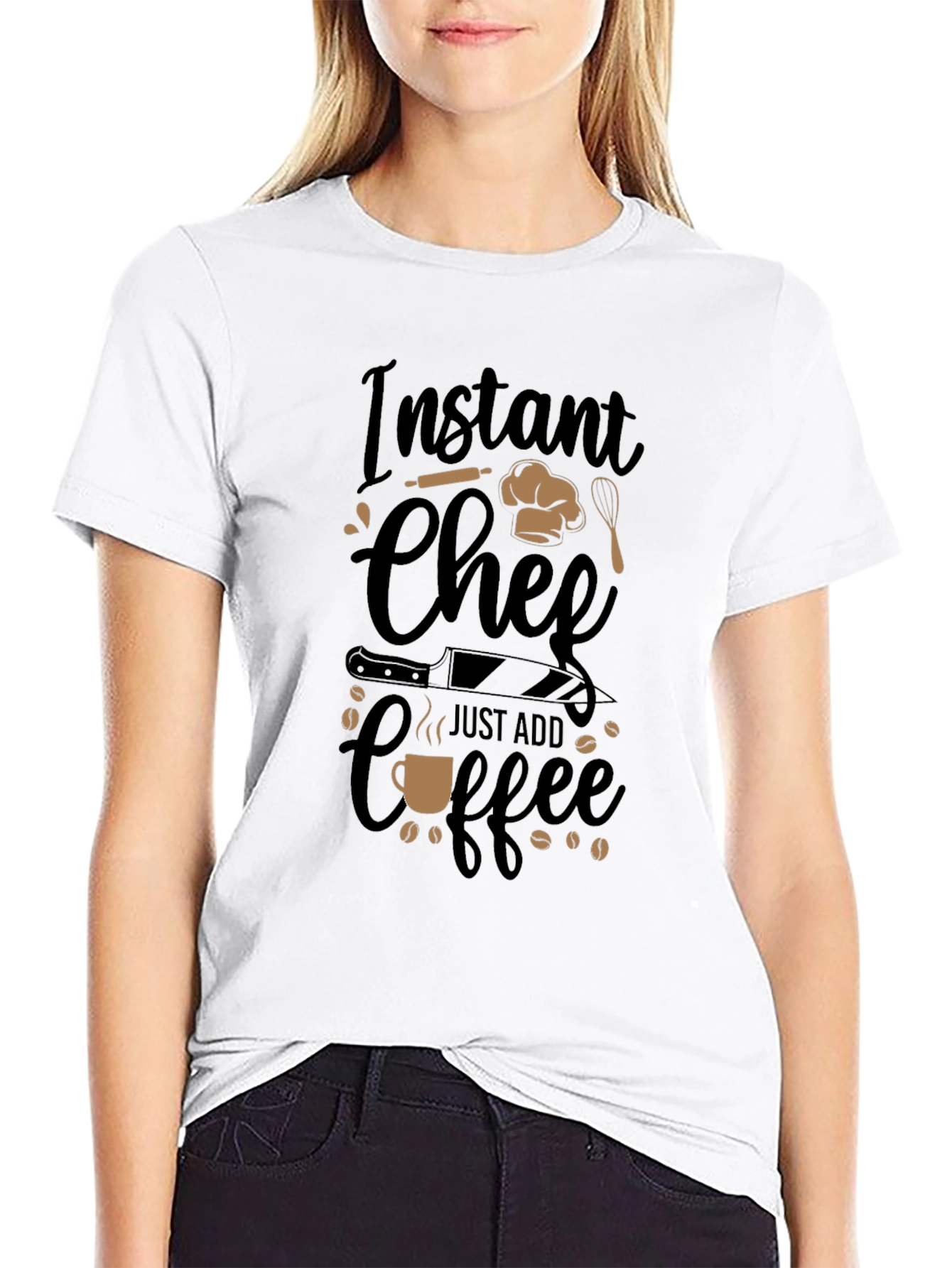 Instant Chef Just Add Coffee Black T-Shirt