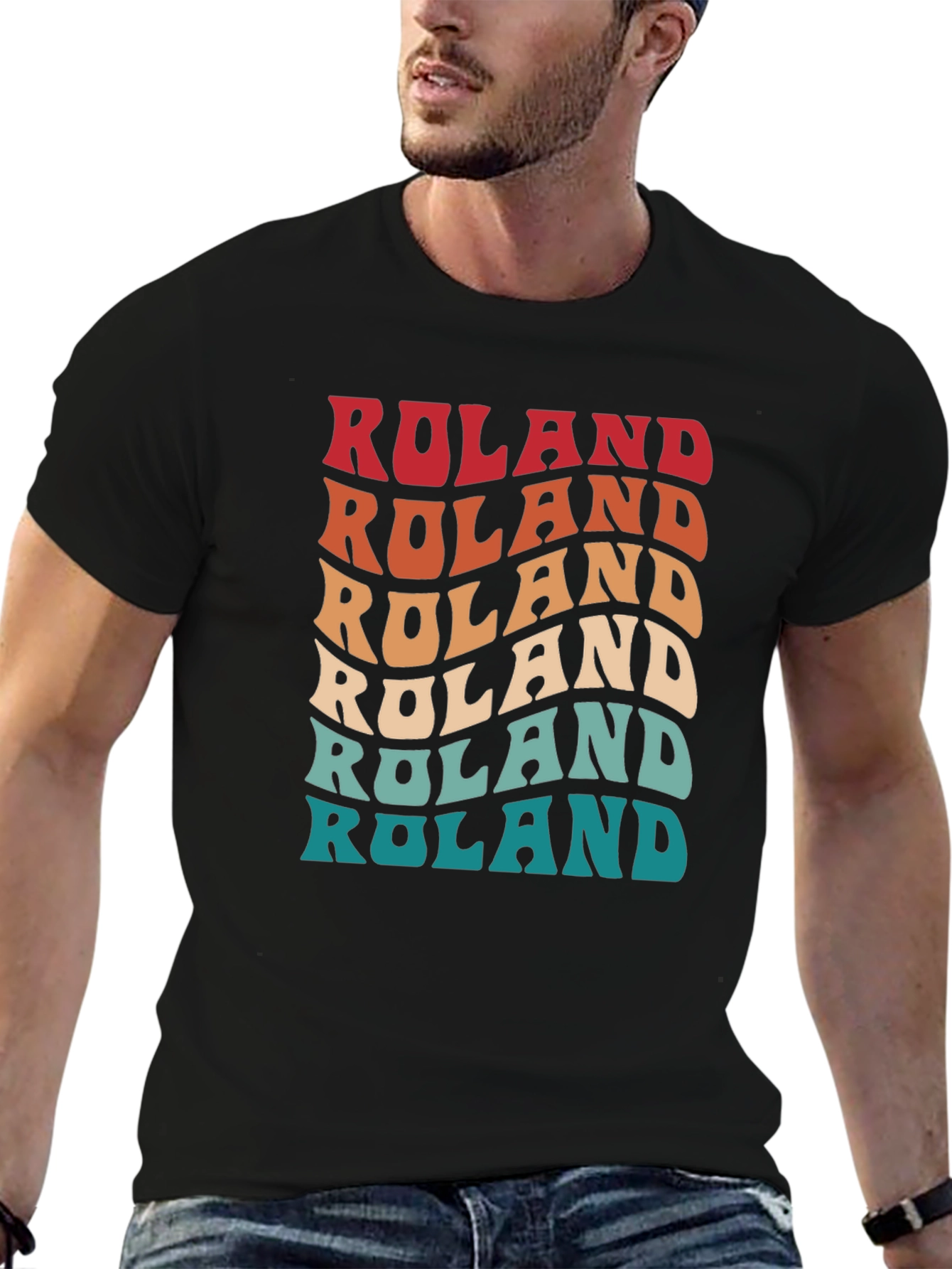 Roland Retro Wavy Text T-Shirt