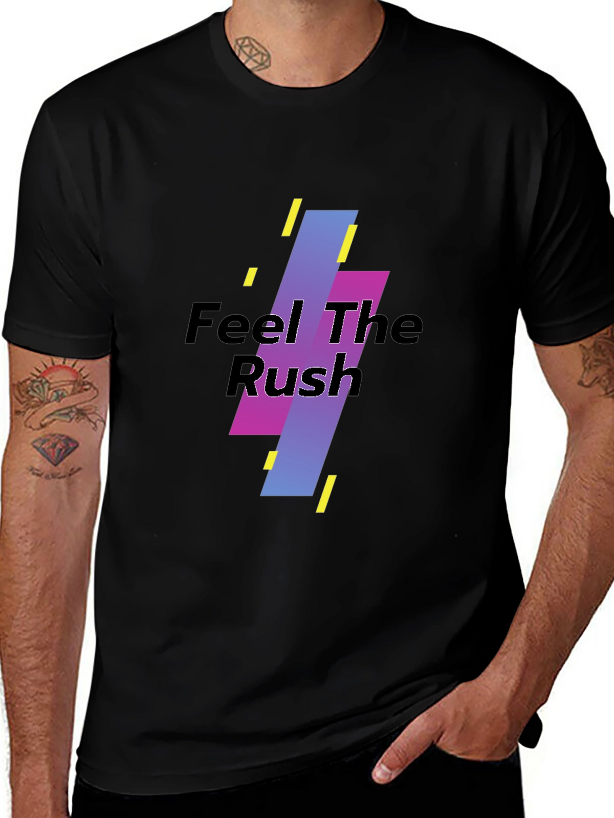 Feel The Rush Black Graphic Tee